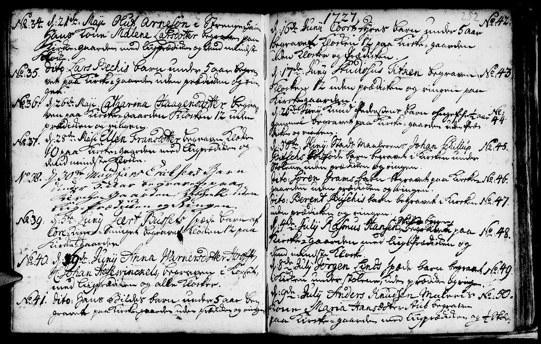 Nykirken Sokneprestembete, AV/SAB-A-77101/H/Haa/L0009: Ministerialbok nr. A 9, 1689-1759, s. 252