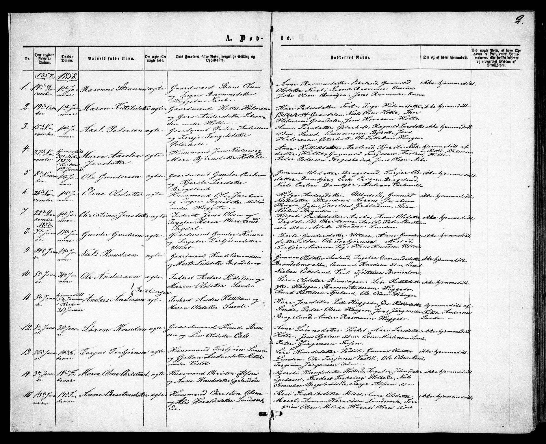 Gjerstad sokneprestkontor, AV/SAK-1111-0014/F/Fa/Faa/L0007: Ministerialbok nr. A 7, 1858-1875, s. 2