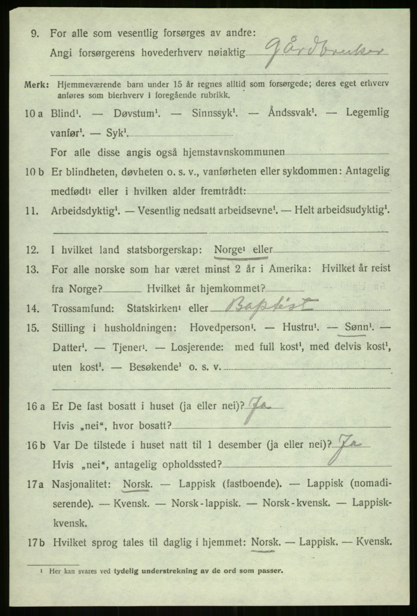 SATØ, Folketelling 1920 for 1933 Balsfjord herred, 1920, s. 3315