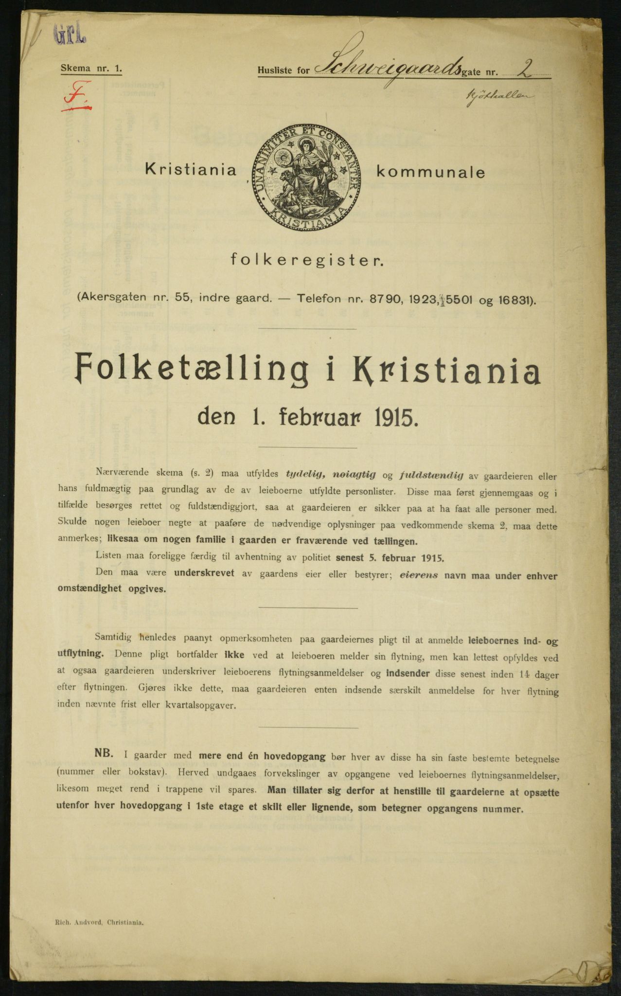 OBA, Kommunal folketelling 1.2.1915 for Kristiania, 1915, s. 90451
