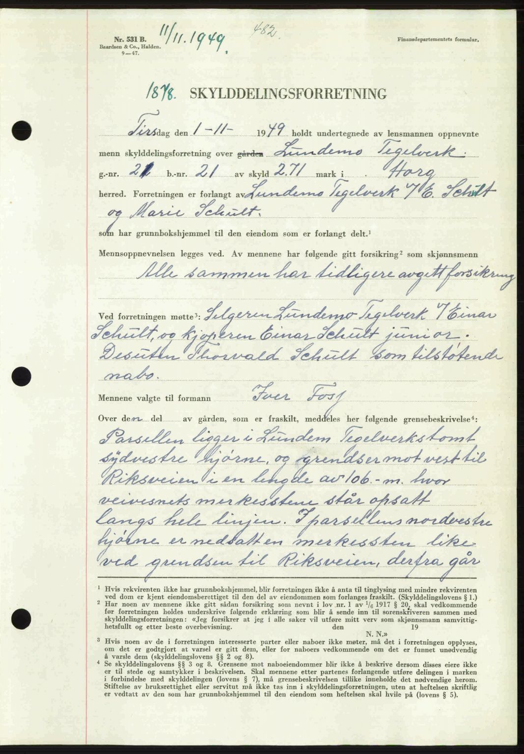 Gauldal sorenskriveri, SAT/A-0014/1/2/2C: Pantebok nr. A9, 1949-1950, Dagboknr: 1878/1949