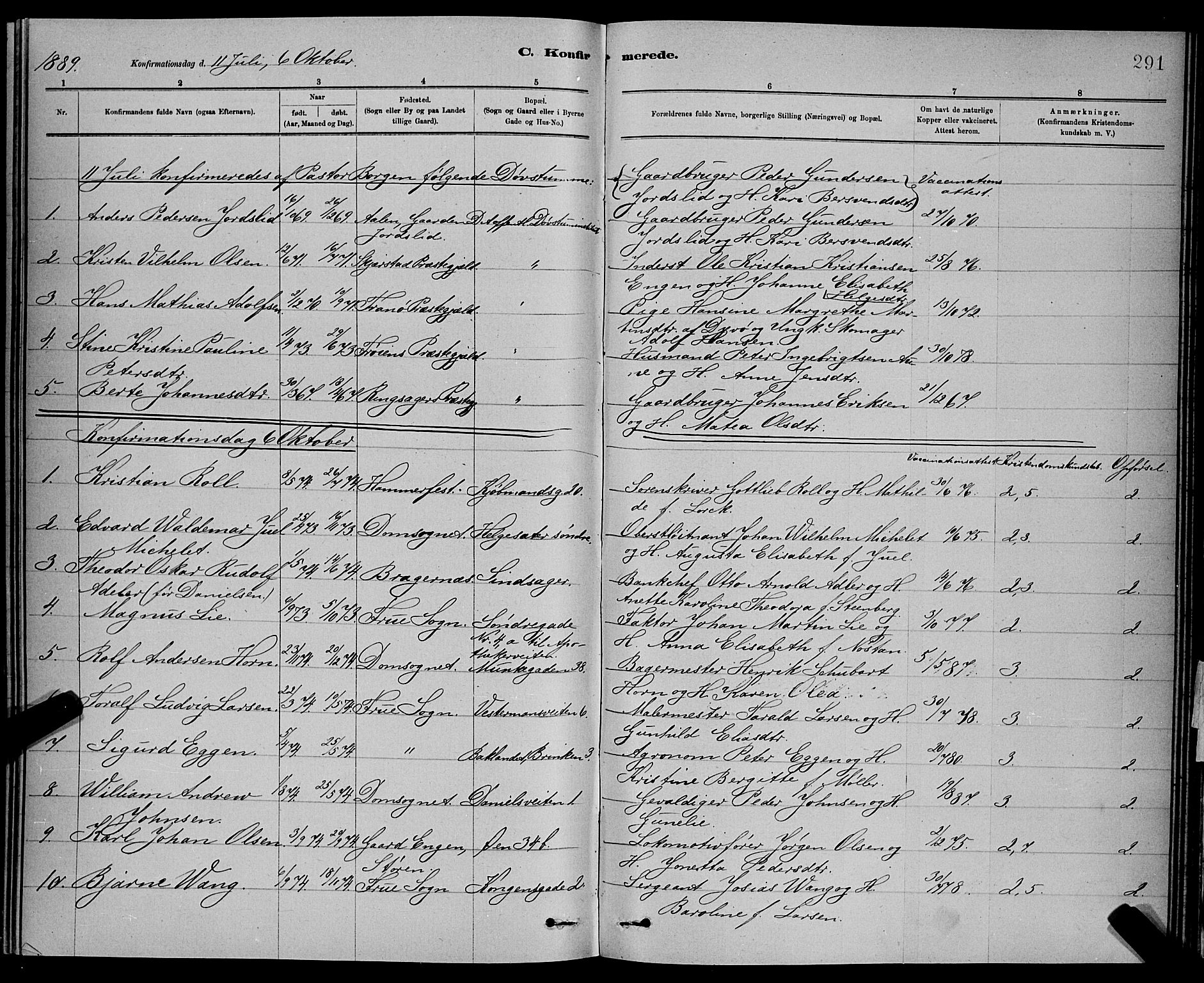 Ministerialprotokoller, klokkerbøker og fødselsregistre - Sør-Trøndelag, AV/SAT-A-1456/601/L0092: Klokkerbok nr. 601C10, 1884-1897, s. 291
