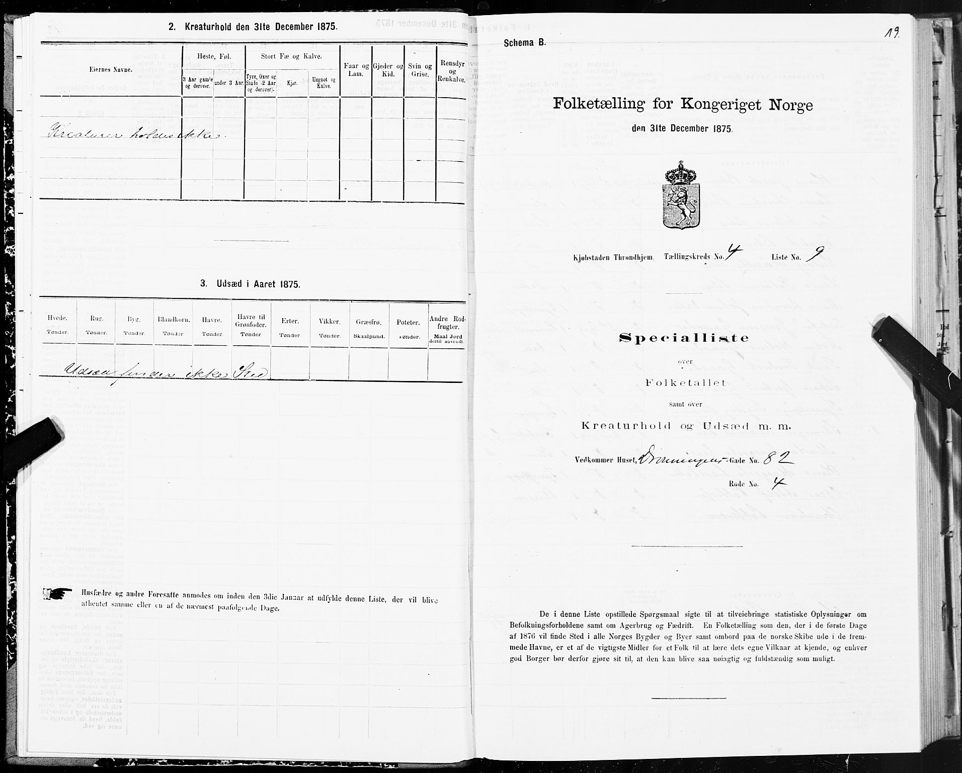 SAT, Folketelling 1875 for 1601 Trondheim kjøpstad, 1875, s. 3019