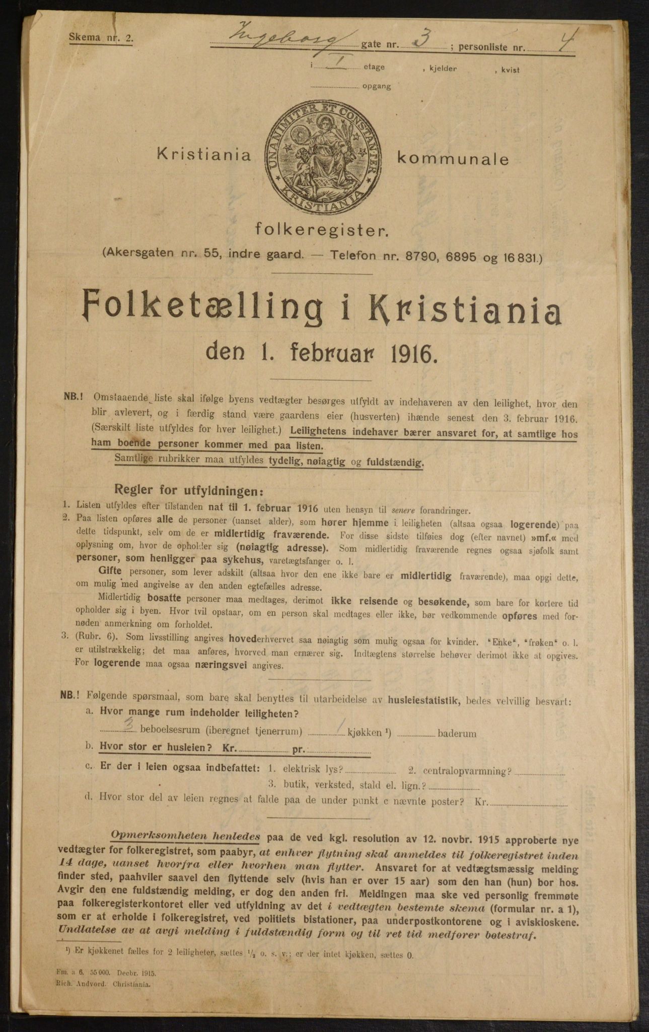 OBA, Kommunal folketelling 1.2.1916 for Kristiania, 1916, s. 44677