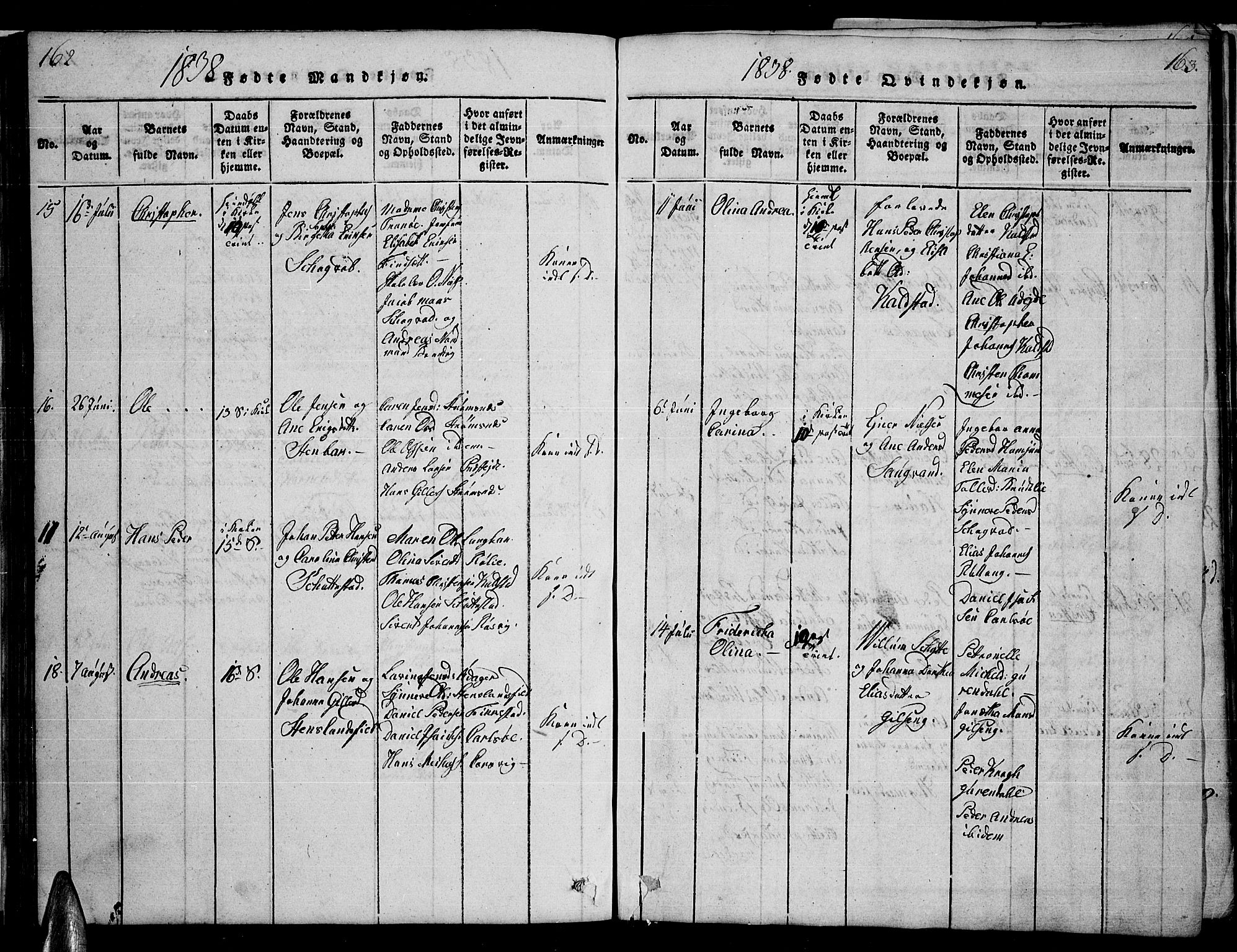 Ministerialprotokoller, klokkerbøker og fødselsregistre - Nordland, AV/SAT-A-1459/859/L0855: Klokkerbok nr. 859C01, 1821-1839, s. 162-163