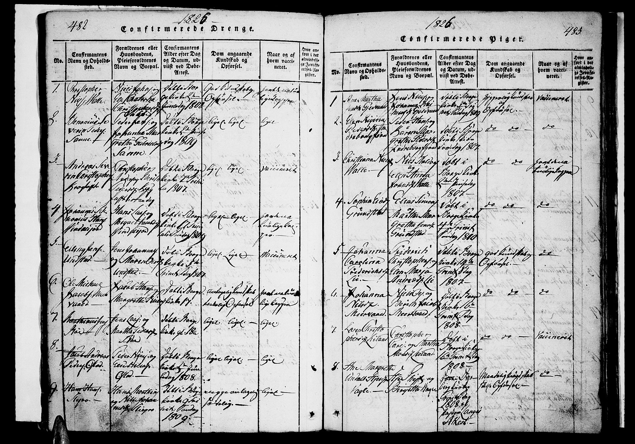 Ministerialprotokoller, klokkerbøker og fødselsregistre - Nordland, AV/SAT-A-1459/880/L1130: Ministerialbok nr. 880A04, 1821-1843, s. 482-483