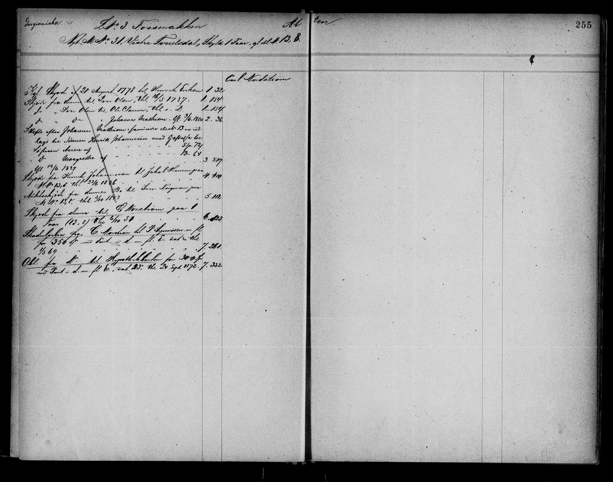 Alta fogderi/sorenskriveri, AV/SATØ-SATØ-5/1/K/Kb/Kba/L0007pantereg: Panteregister nr. 7, 1776, s. 255