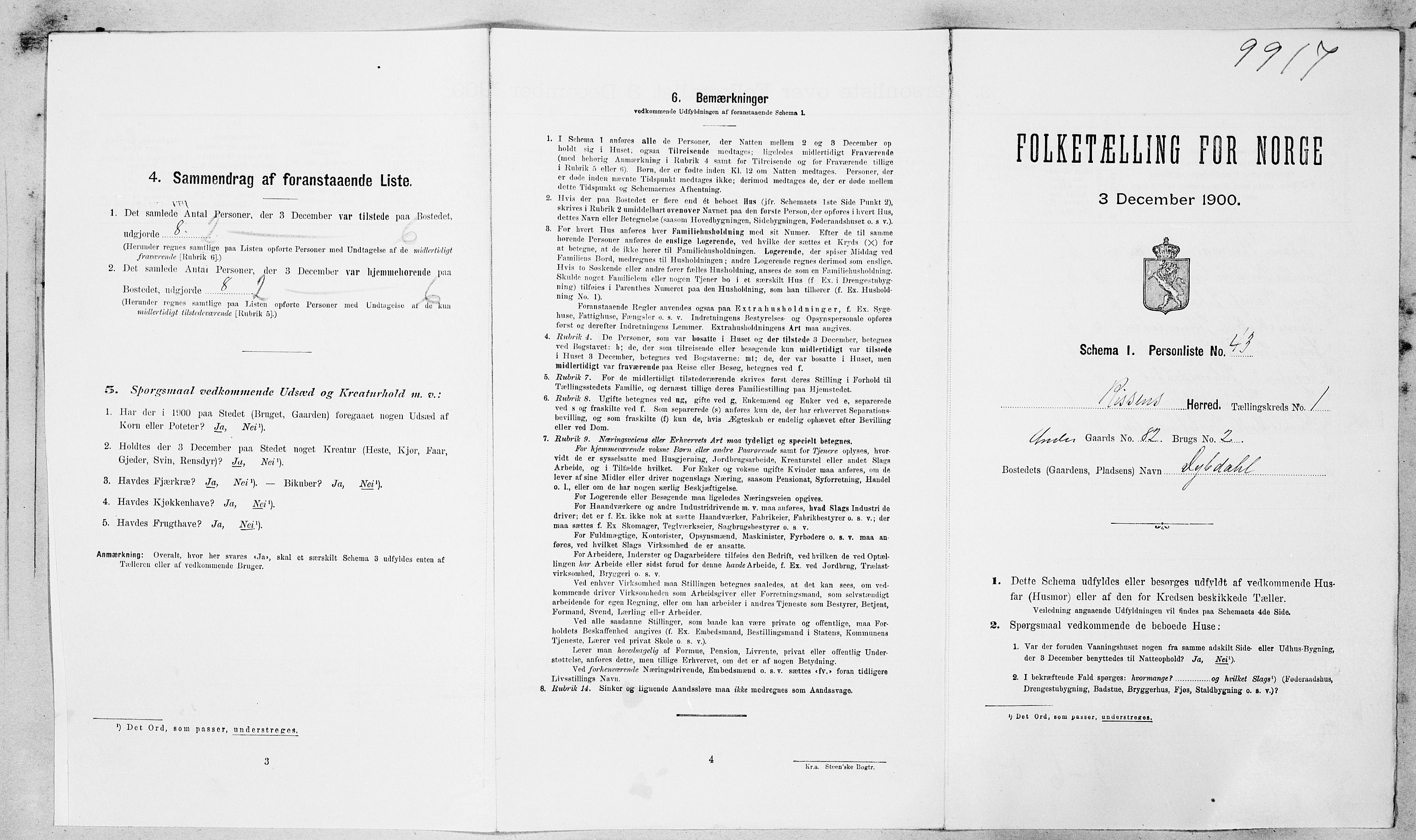SAT, Folketelling 1900 for 1624 Rissa herred, 1900, s. 174