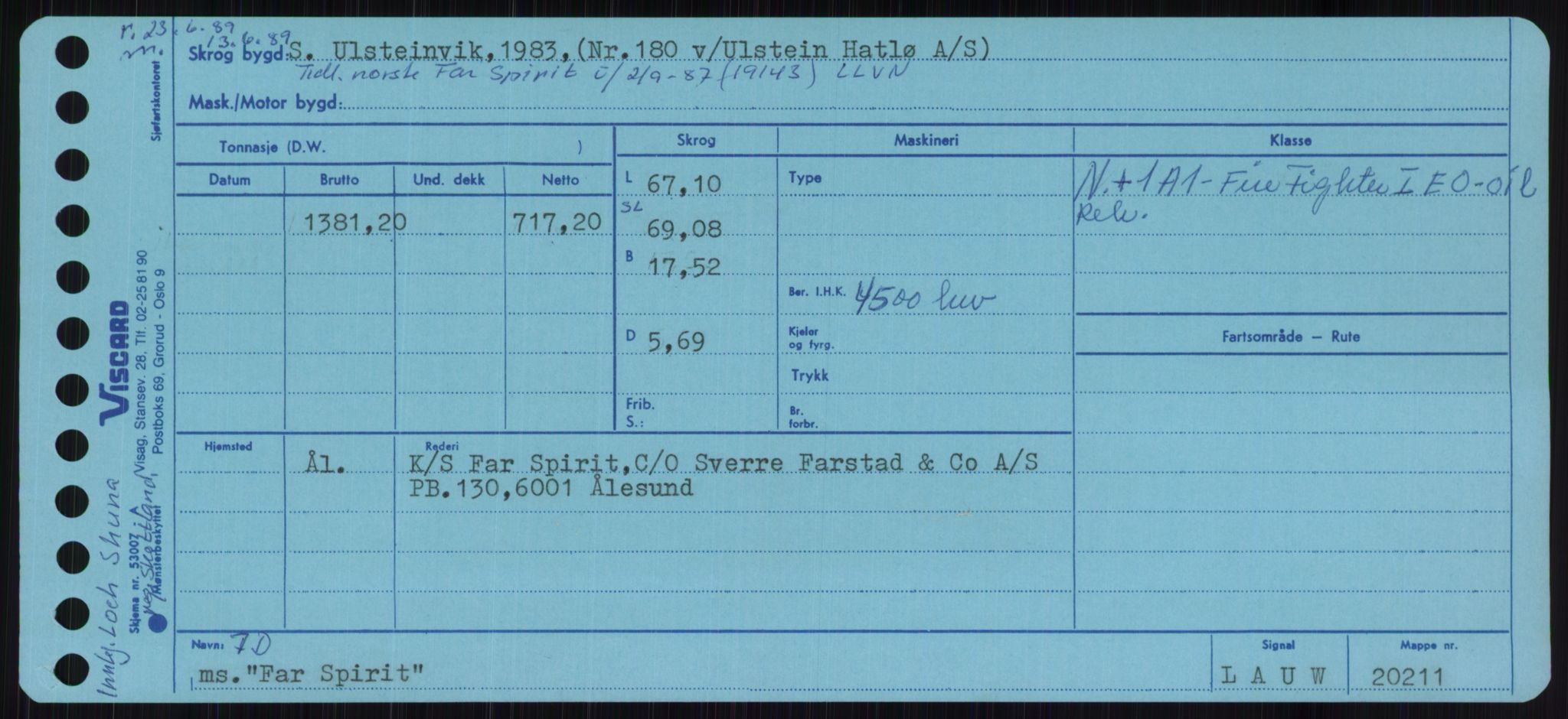 Sjøfartsdirektoratet med forløpere, Skipsmålingen, RA/S-1627/H/Ha/L0002/0001: Fartøy, Eik-Hill / Fartøy, Eik-F, s. 319