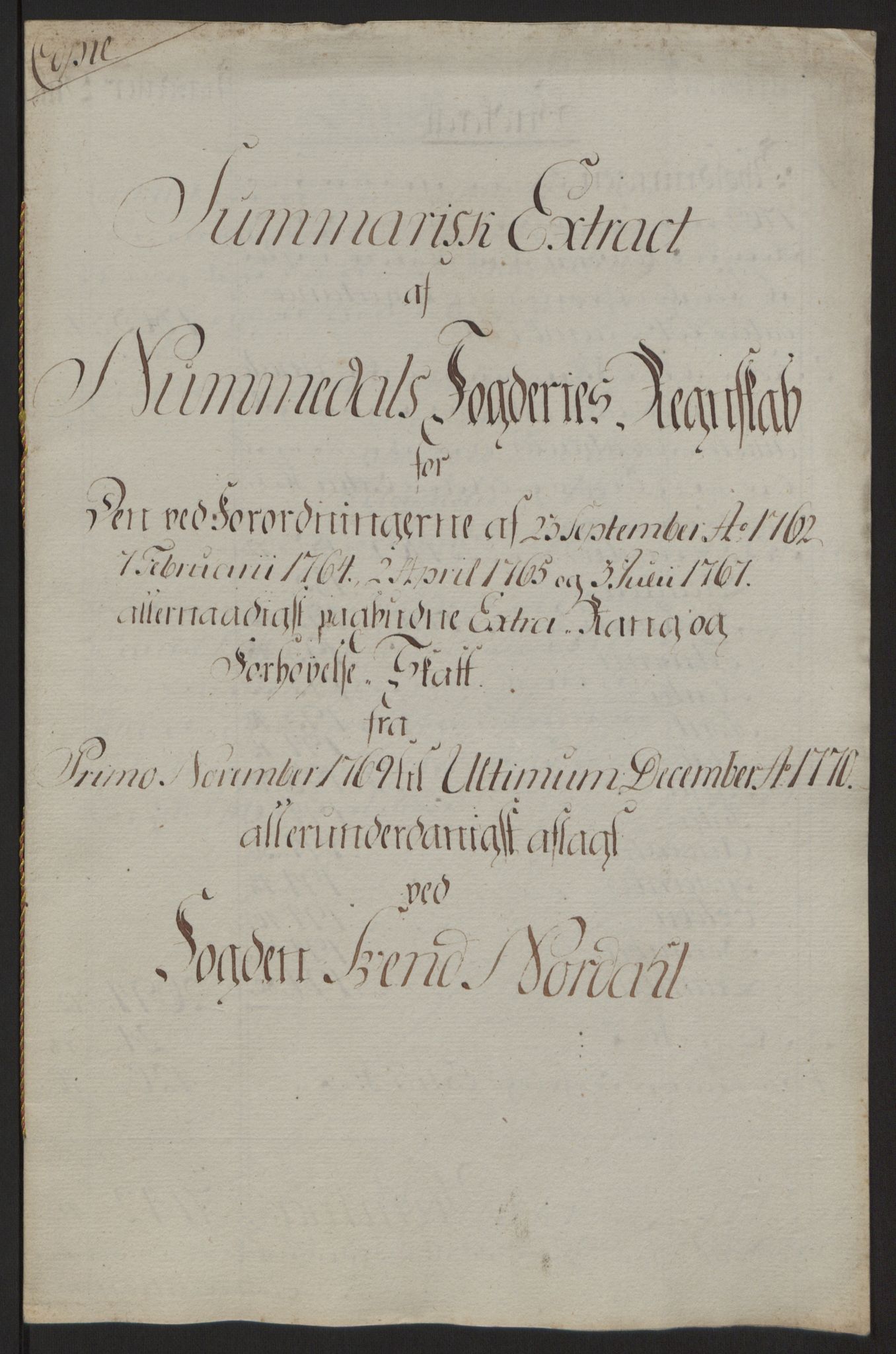 Rentekammeret inntil 1814, Reviderte regnskaper, Fogderegnskap, AV/RA-EA-4092/R64/L4502: Ekstraskatten Namdal, 1762-1772, s. 353