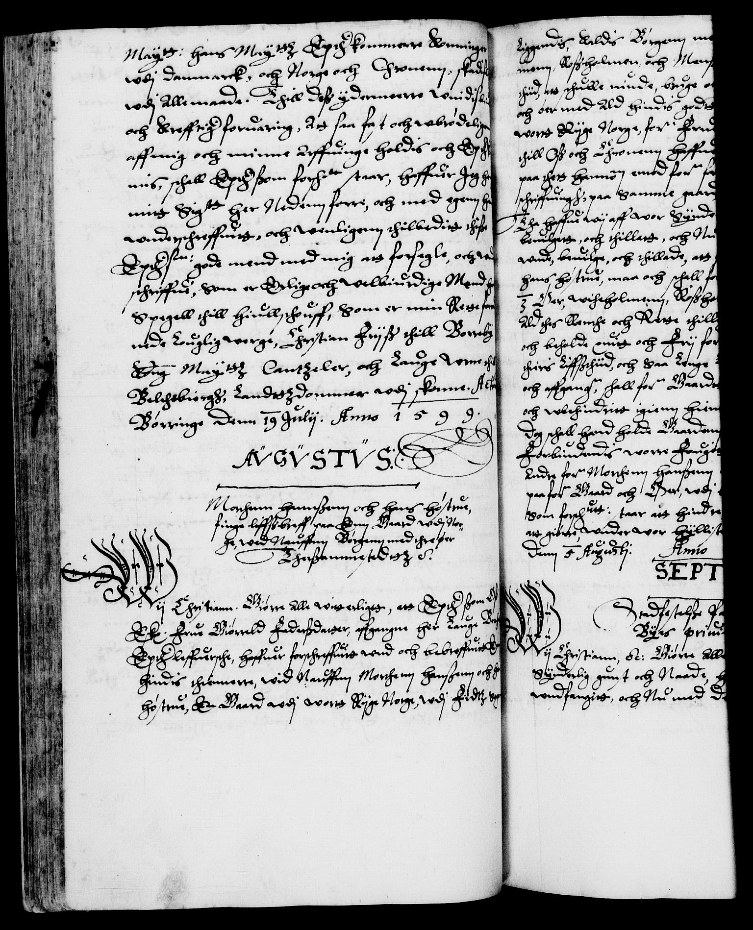 Danske Kanselli 1572-1799, RA/EA-3023/F/Fc/Fca/Fcaa/L0003: Norske registre (mikrofilm), 1596-1616, s. 119b