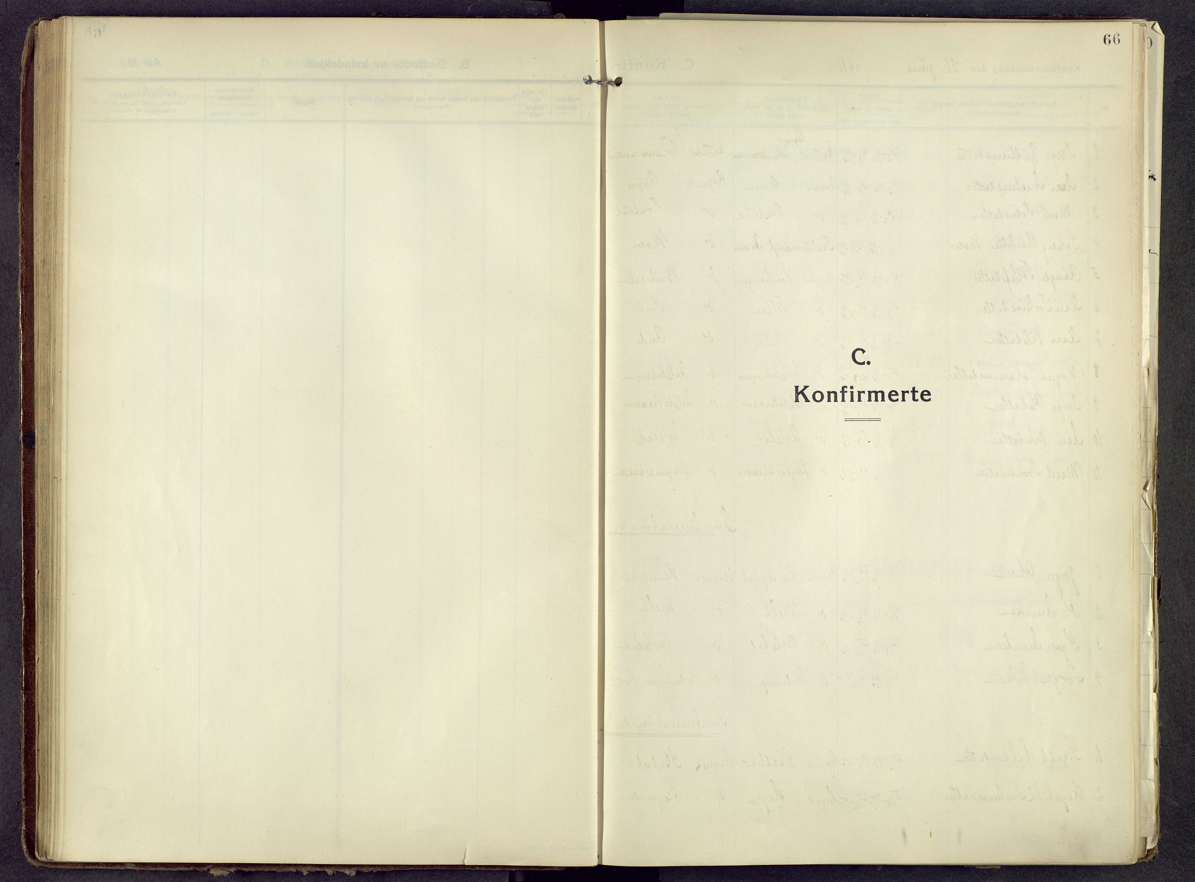 Øystre Slidre prestekontor, SAH/PREST-138/H/Ha/Haa/L0006: Ministerialbok nr. 6, 1911-1931, s. 66