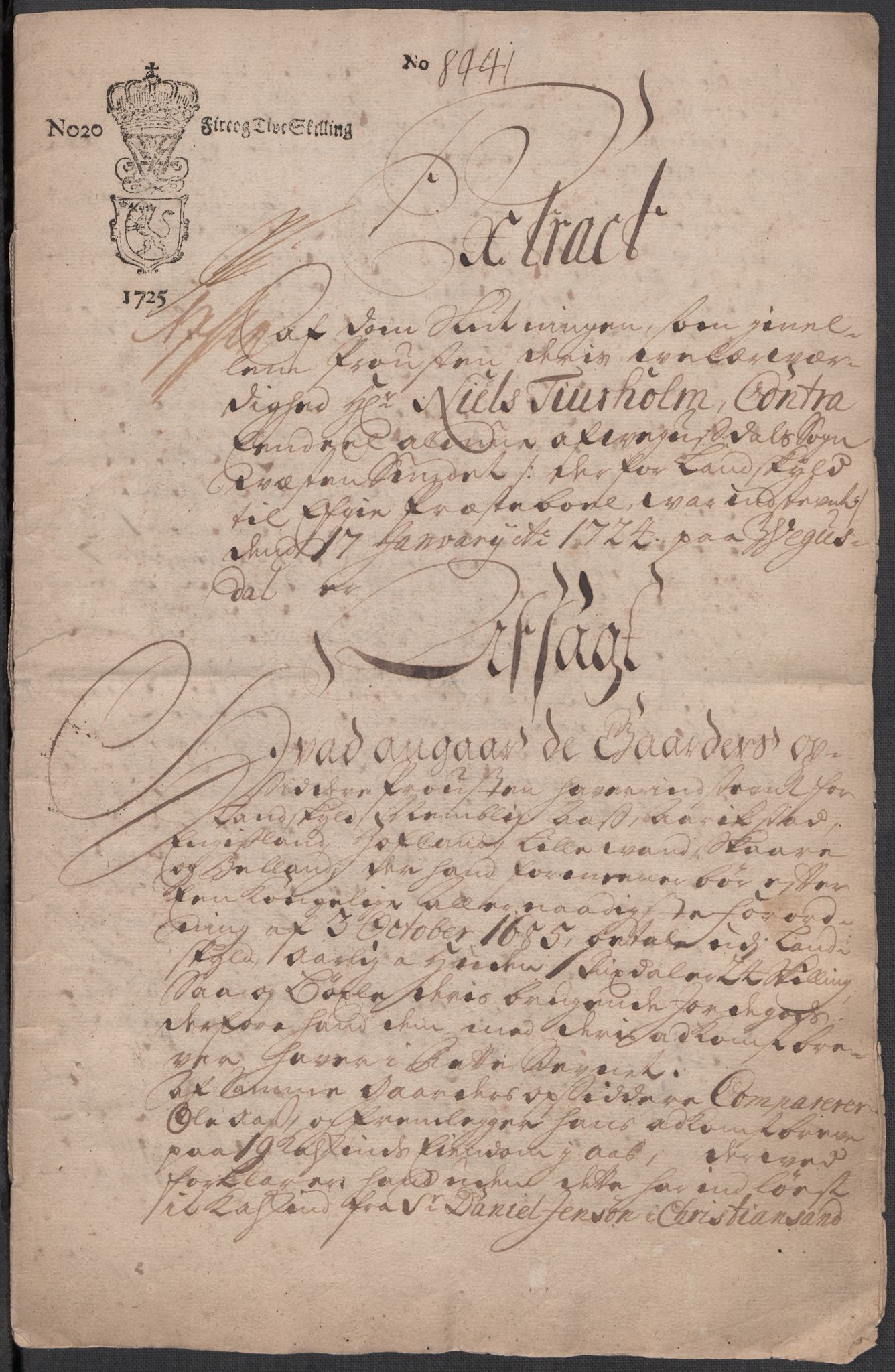 Riksarkivets diplomsamling, AV/RA-EA-5965/F15/L0031: Prestearkiv - Aust-Agder, Vest-Agder og Rogaland, 1575-1768, s. 64