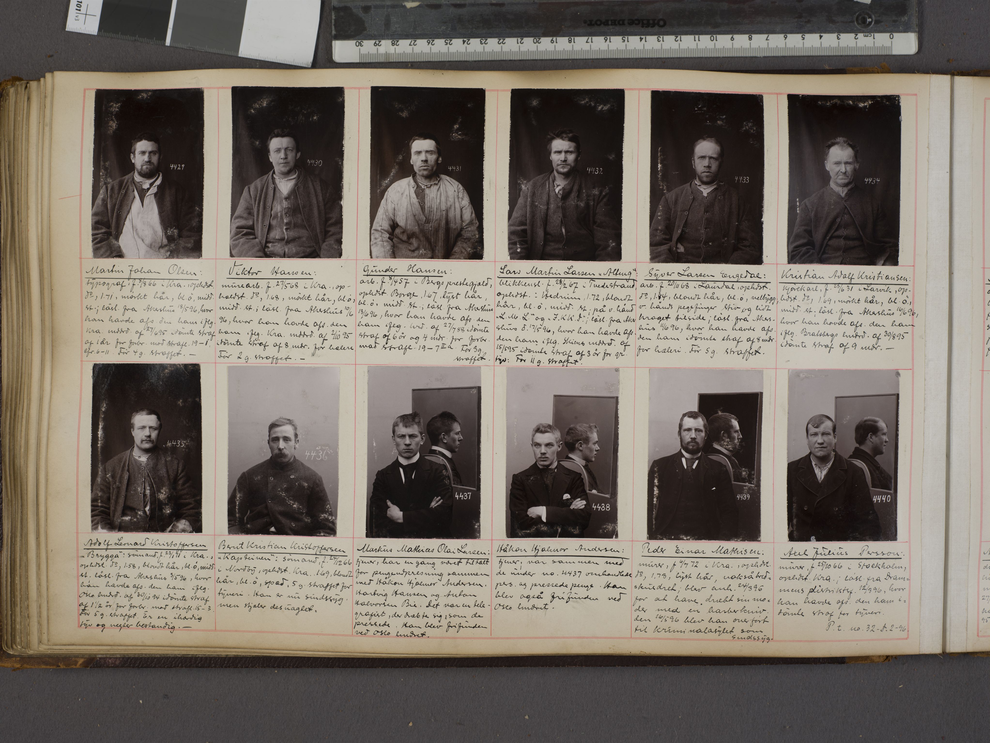 Oslo politikammer, Kriminalavdelingen, AV/SAO-A-11137/U/Ua/L0004: Forbryteralbum, 1895-1897, s. 34
