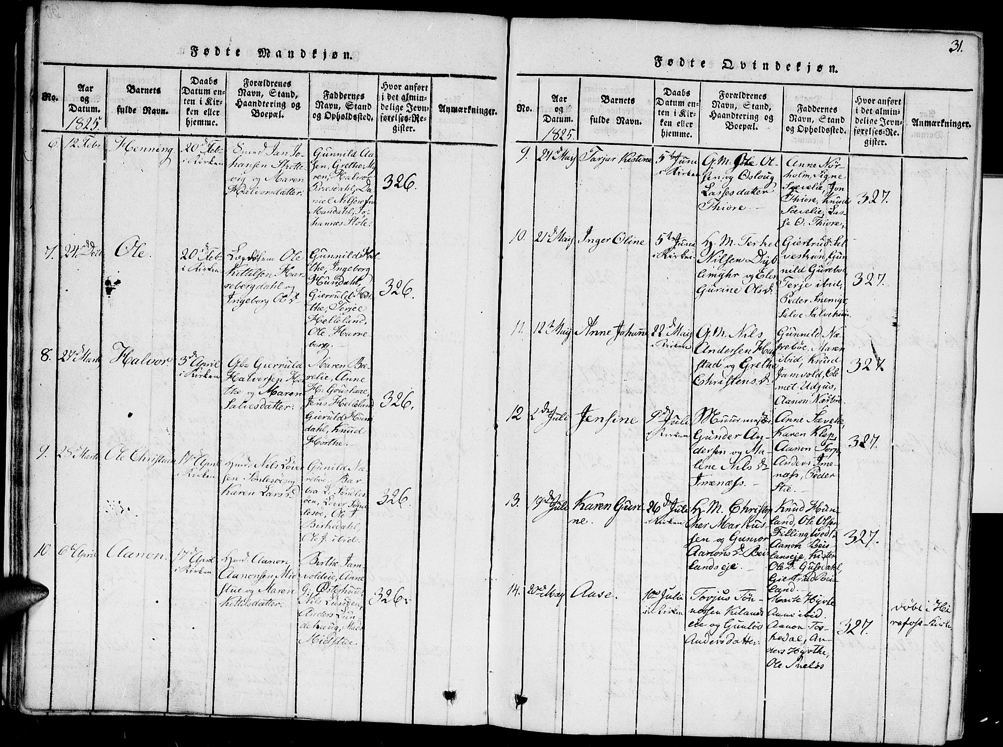 Hommedal sokneprestkontor, AV/SAK-1111-0023/F/Fa/Fab/L0003: Ministerialbok nr. A 3, 1815-1848, s. 31