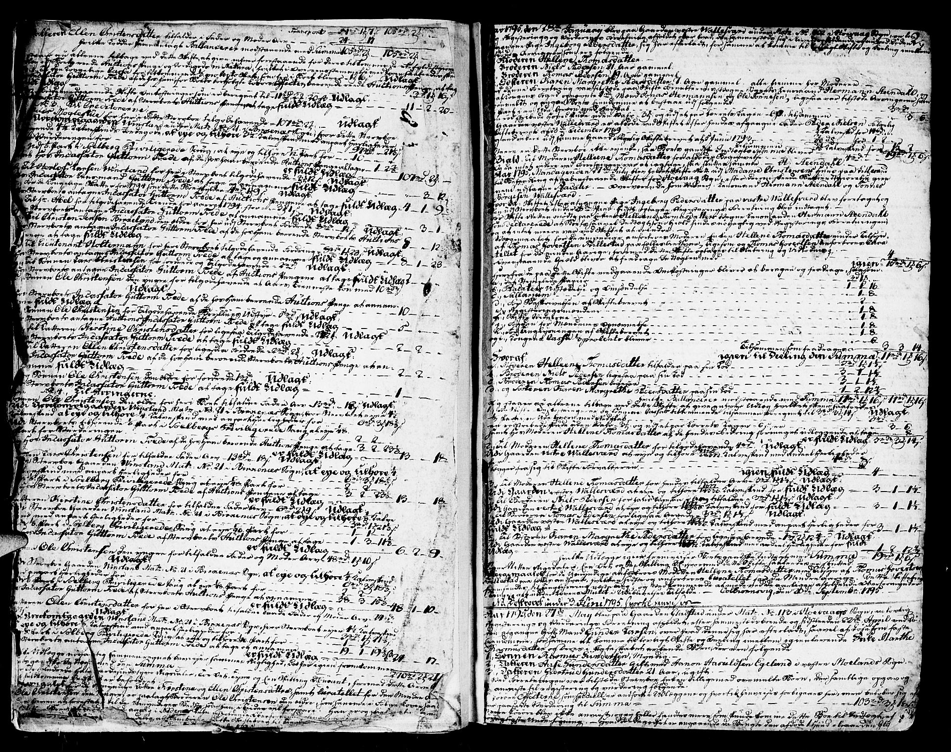 Nedenes sorenskriveri før 1824, SAK/1221-0007/H/Hc/L0042: Skifteprotokoll med register nr 29a, 1795-1800, s. 1b-2a