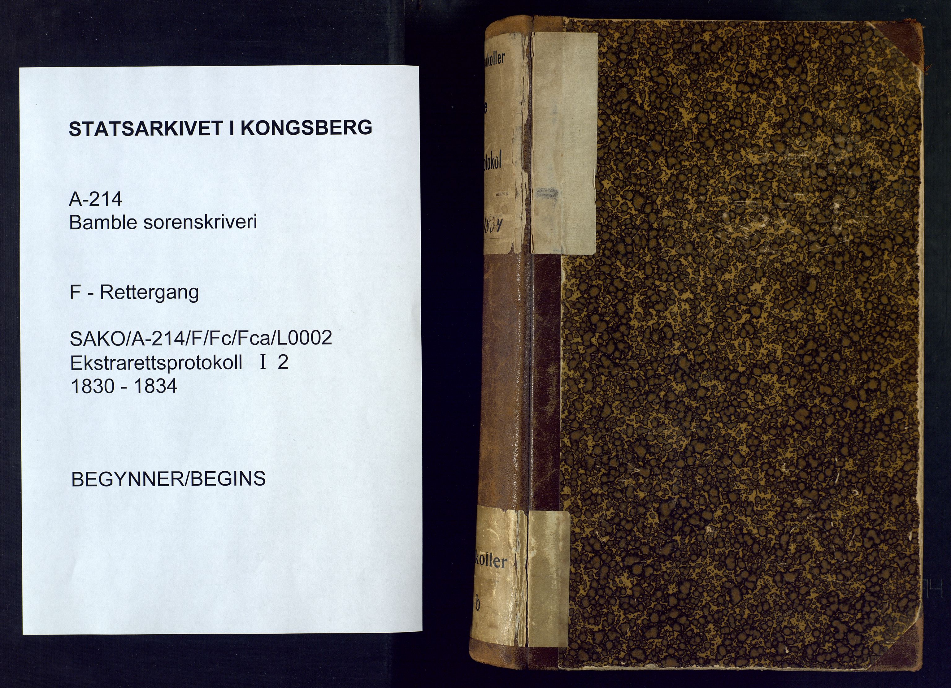 Bamble sorenskriveri, AV/SAKO-A-214/F/Fc/Fca/L0002: Ekstrarettsprotokoll, 1830-1834