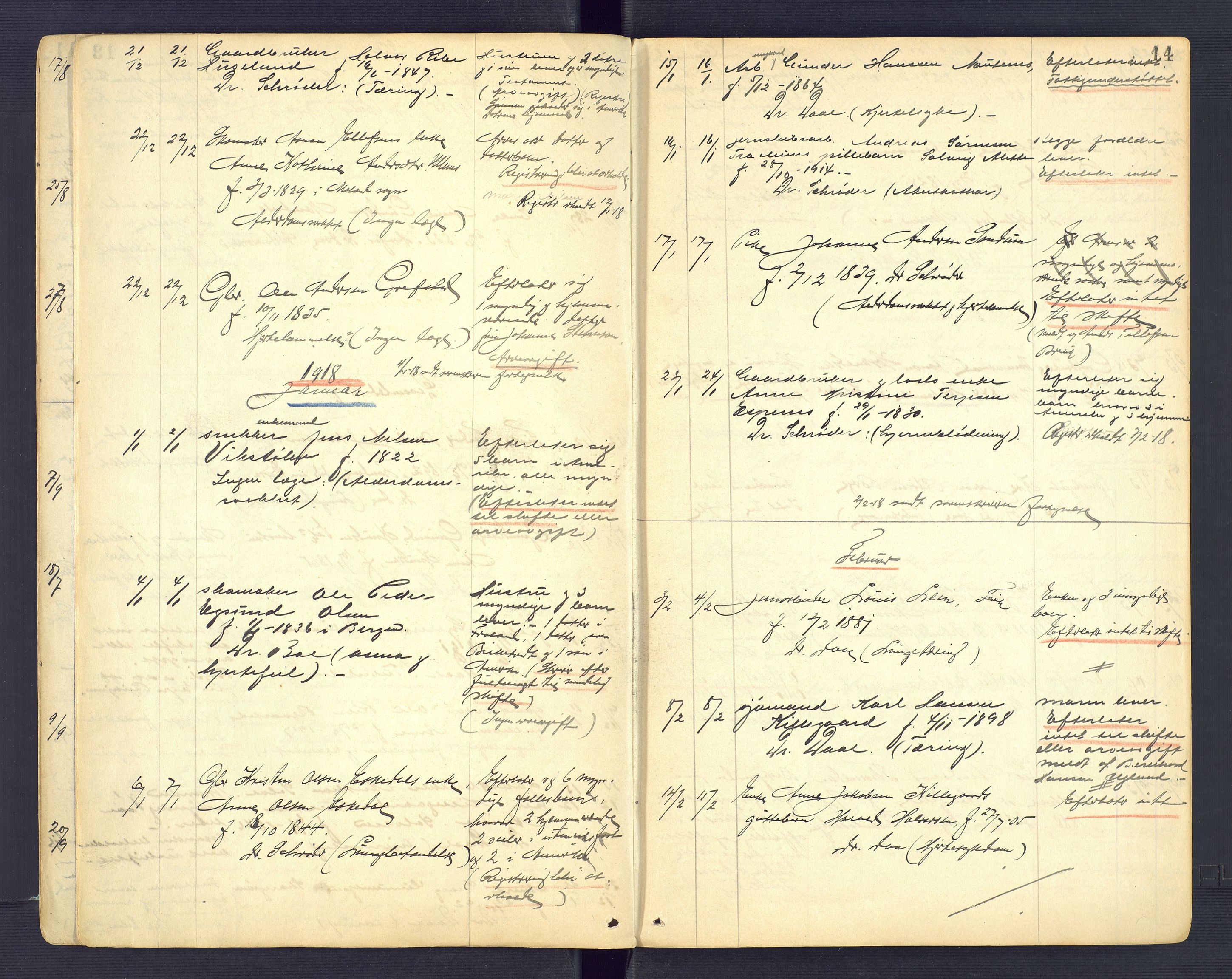 Landvik og Fjære lensmannskontor, AV/SAK-1241-0027/F/Fe/L0002: Anmeldte dødsfall nr 31, 1915-1926