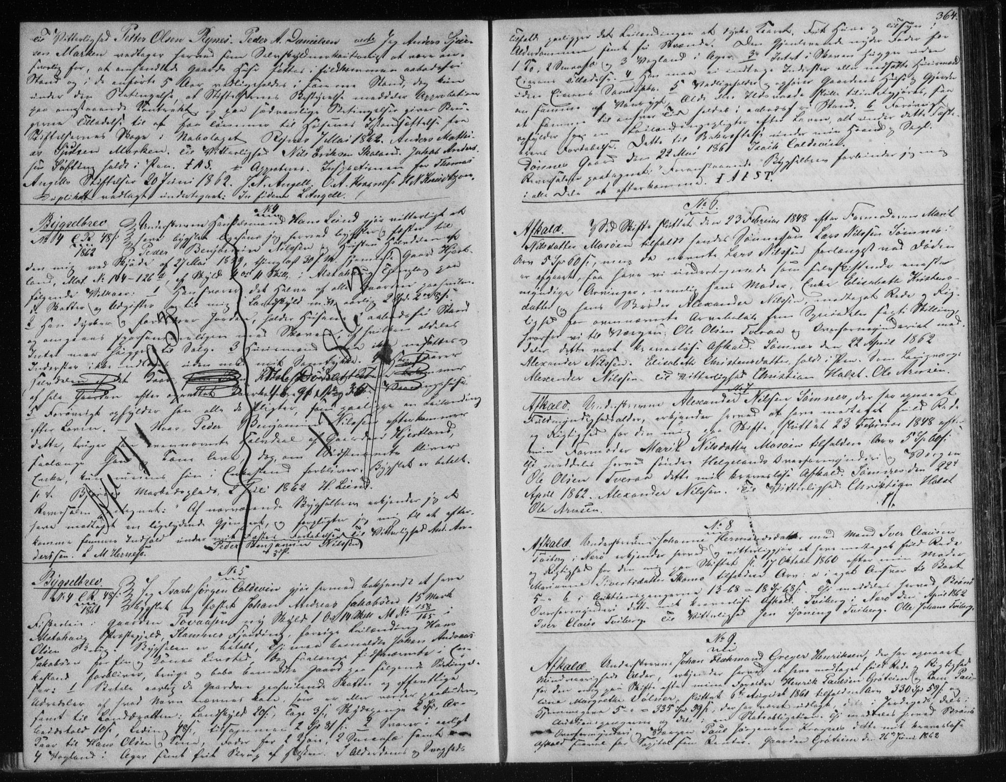 Søndre Helgeland sorenskriveri, AV/SAT-A-4575/1/2/2C/L0001: Pantebok nr. 12, 1860-1864, s. 364
