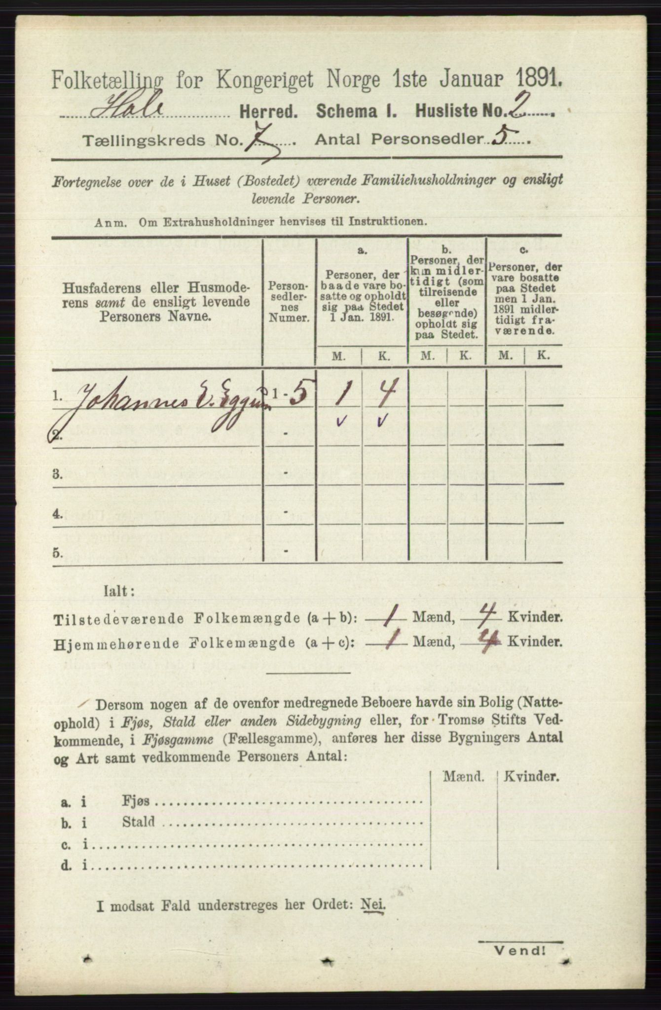 RA, Folketelling 1891 for 0612 Hole herred, 1891, s. 3883