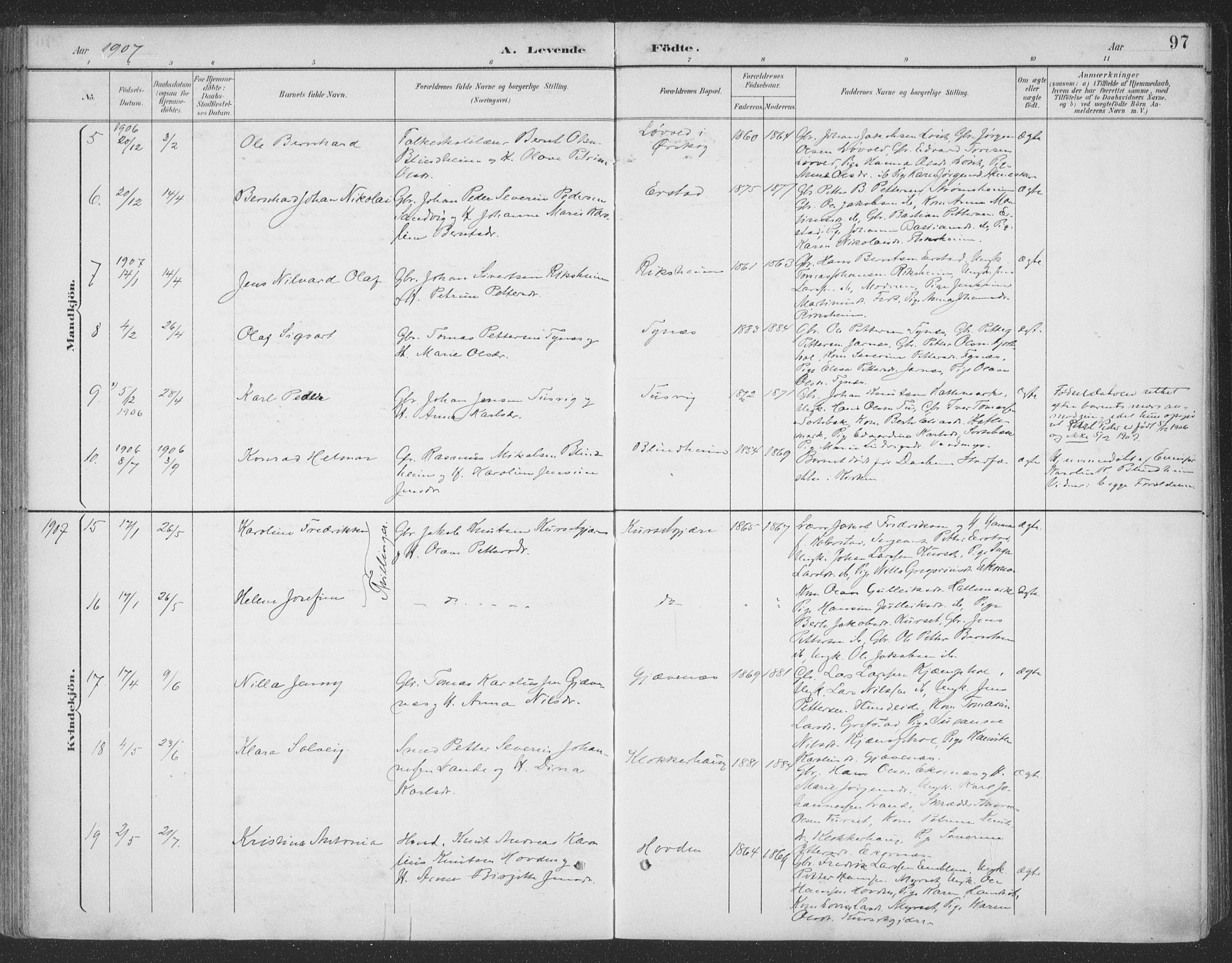 Ministerialprotokoller, klokkerbøker og fødselsregistre - Møre og Romsdal, AV/SAT-A-1454/523/L0335: Ministerialbok nr. 523A02, 1891-1911, s. 97