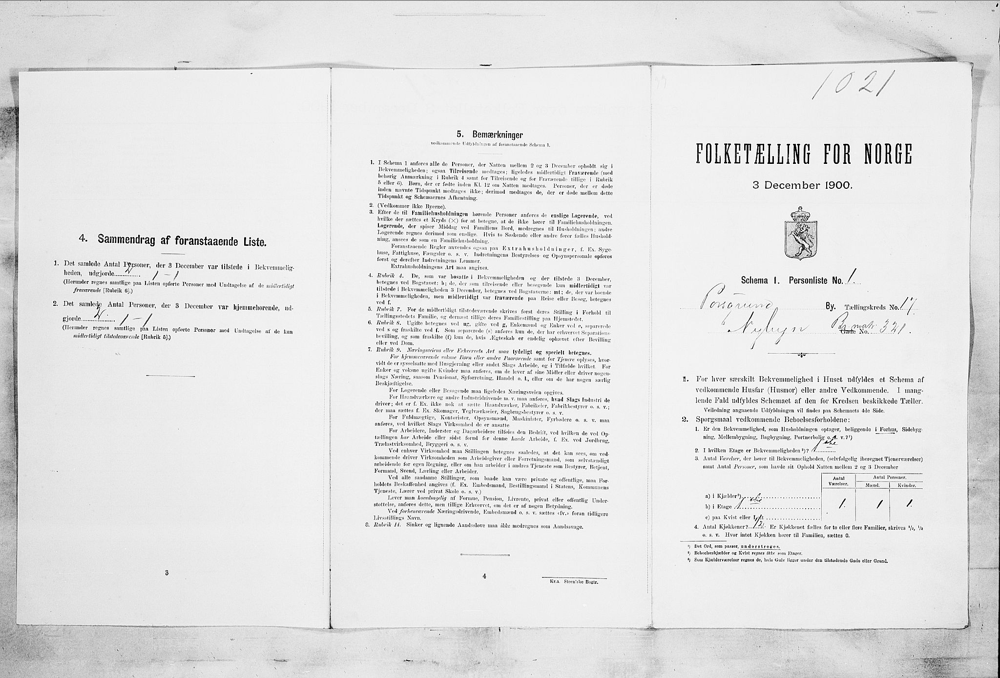 SAKO, Folketelling 1900 for 0805 Porsgrunn kjøpstad, 1900, s. 3328
