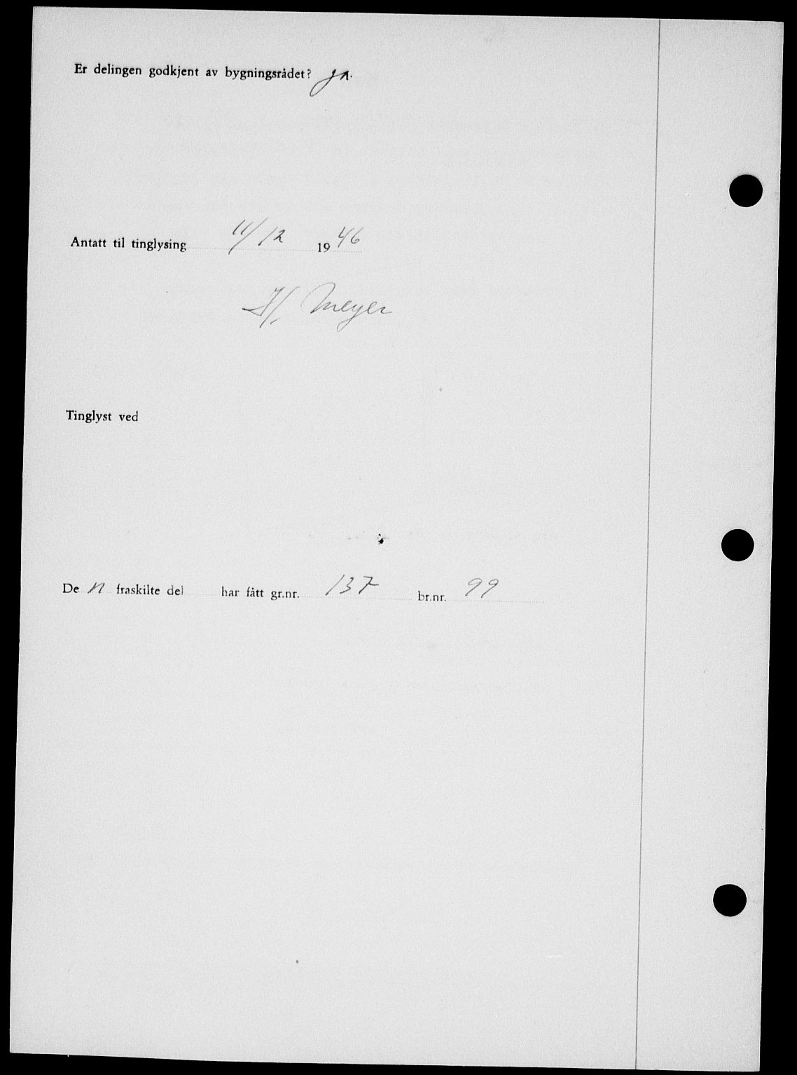 Onsøy sorenskriveri, SAO/A-10474/G/Ga/Gab/L0018: Pantebok nr. II A-18, 1946-1947, Dagboknr: 3192/1946