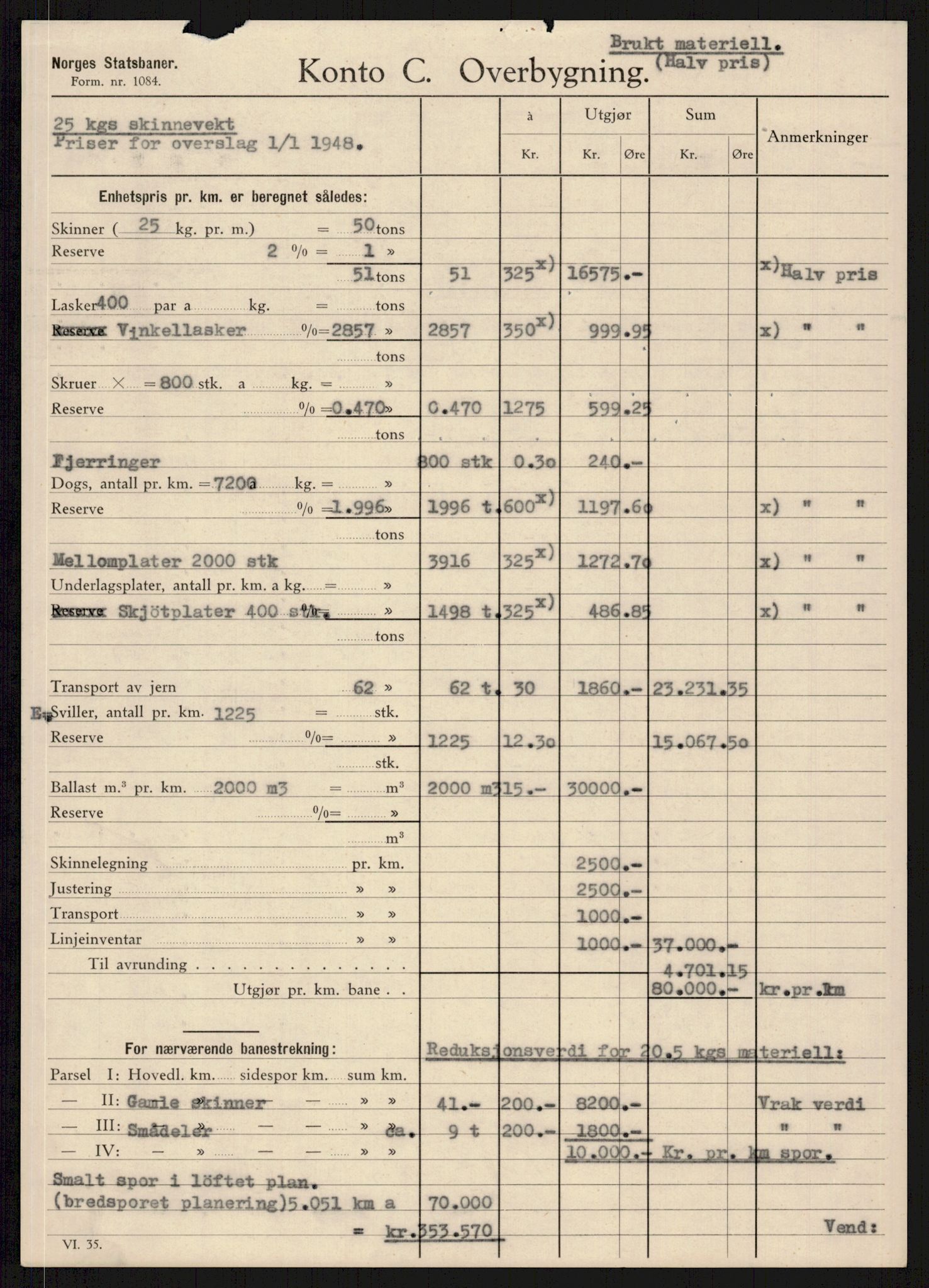 Norges Statsbaner, Baneavdelingen B, AV/RA-S-1619/1/F/Fa/L0216: SETESDALSBANENS OMBYGGING. GÅSEFLÅOMLEGGINGEN., 1949, s. 12