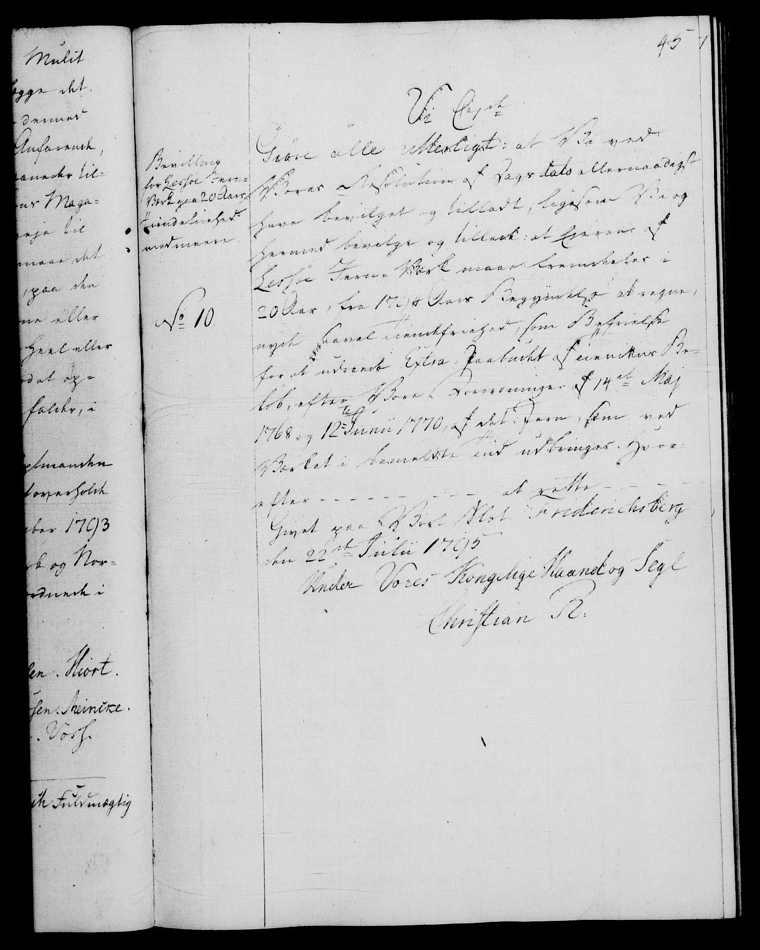 Rentekammeret, Renteskriverkontorene, RA/EA-3115/M/Mg/Mga/L0001: Ekspedisjonsprotokoll med register (merket RK 54.18), 1791-1814, s. 45
