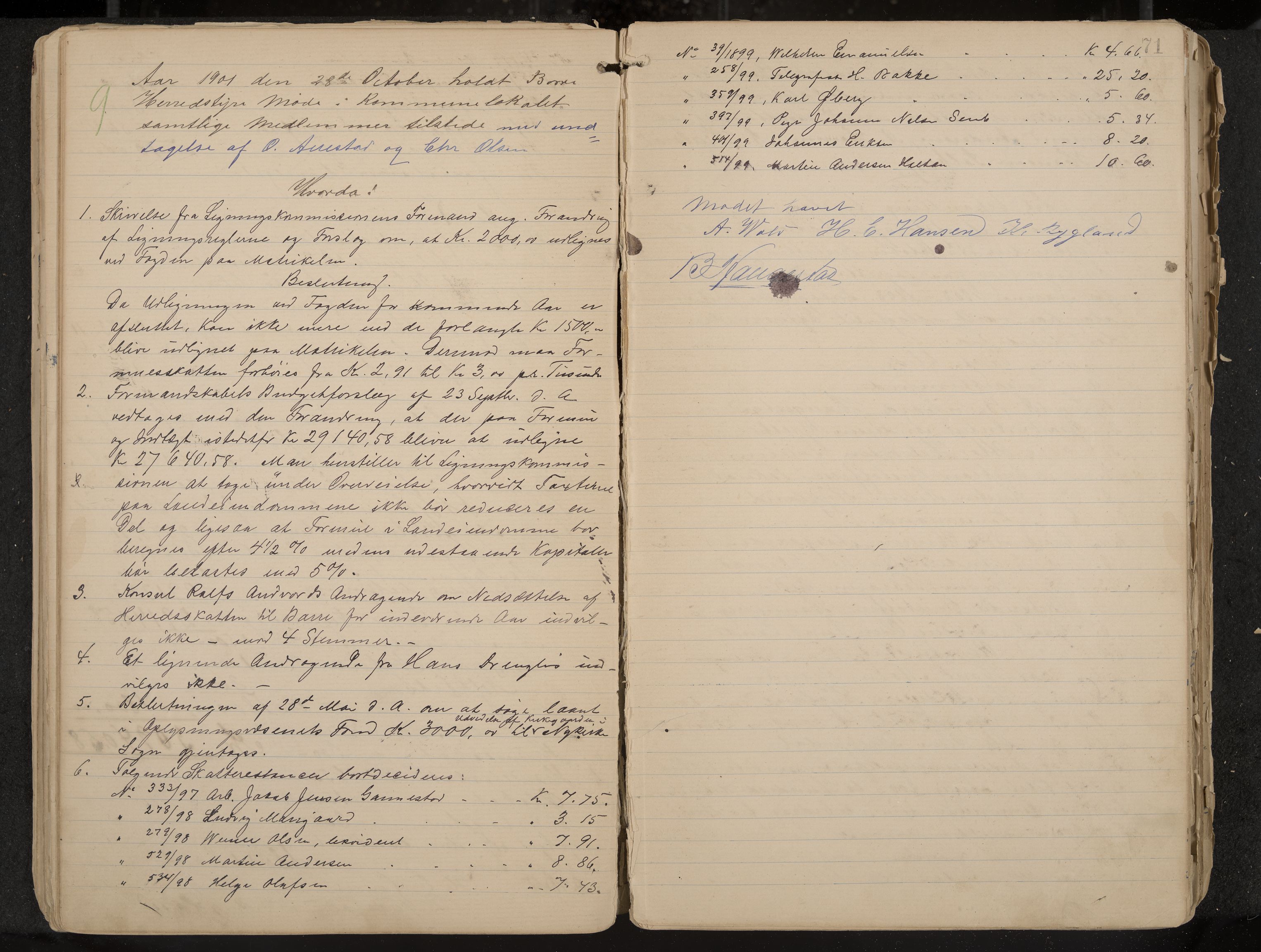 Borre formannskap og sentraladministrasjon, IKAK/0717021/A/L0003: Møtebok, 1896-1916, s. 71