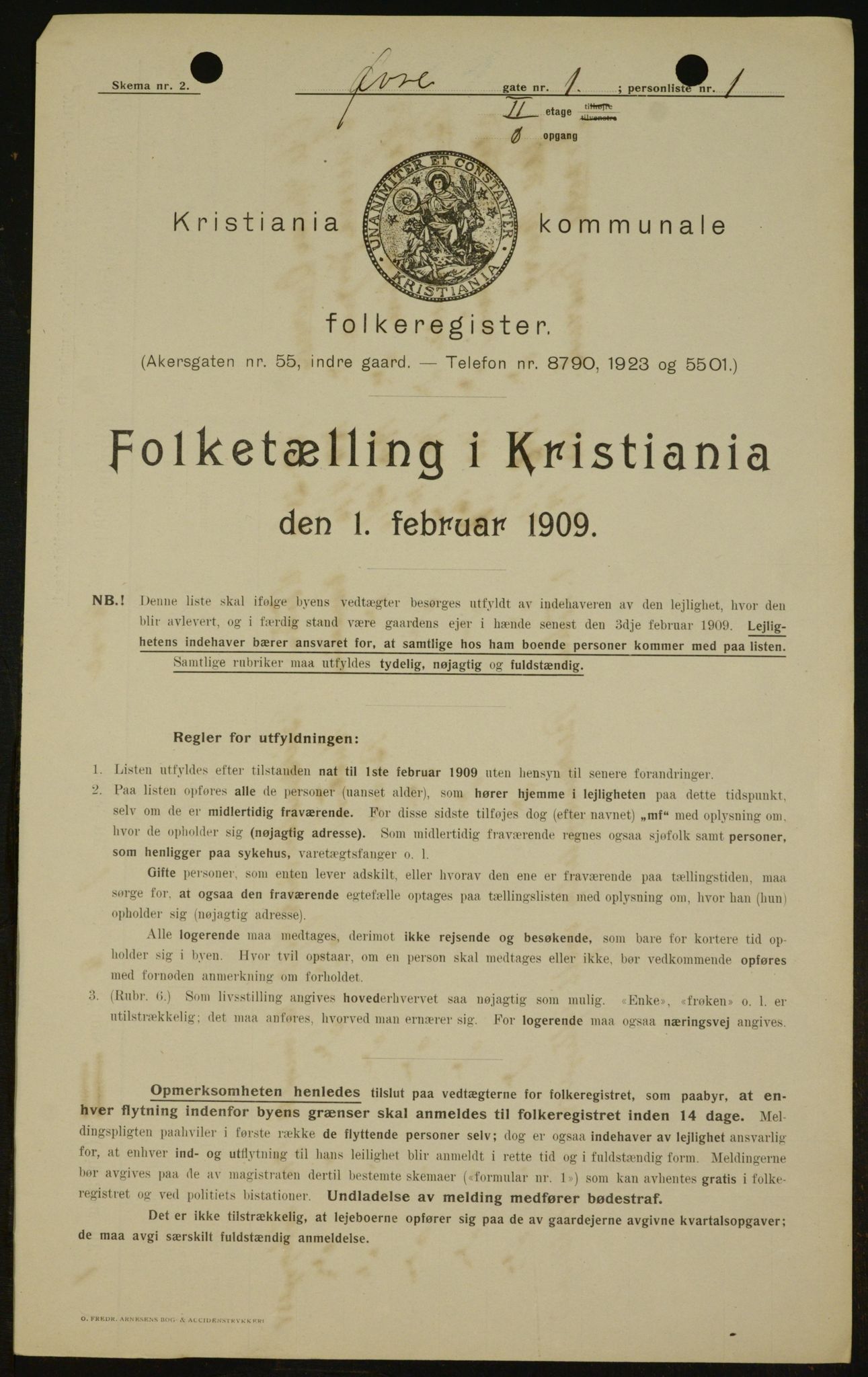 OBA, Kommunal folketelling 1.2.1909 for Kristiania kjøpstad, 1909, s. 117744