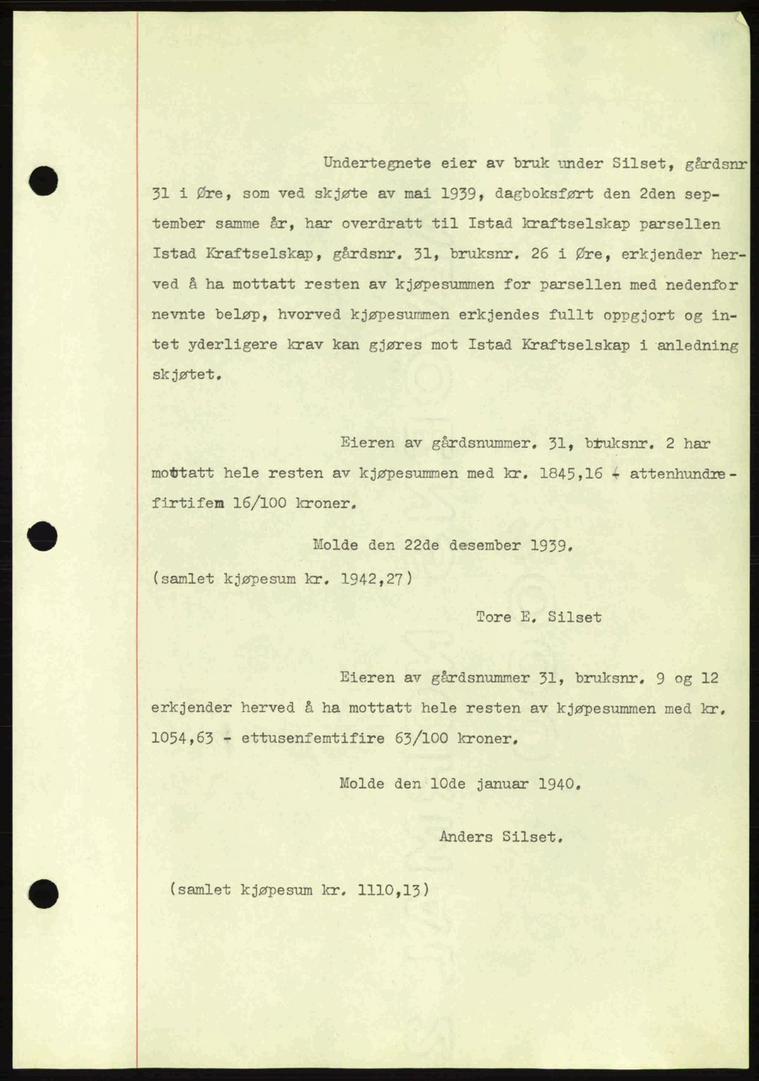 Nordmøre sorenskriveri, SAT/A-4132/1/2/2Ca: Pantebok nr. A89, 1940-1941, Dagboknr: 366/1941