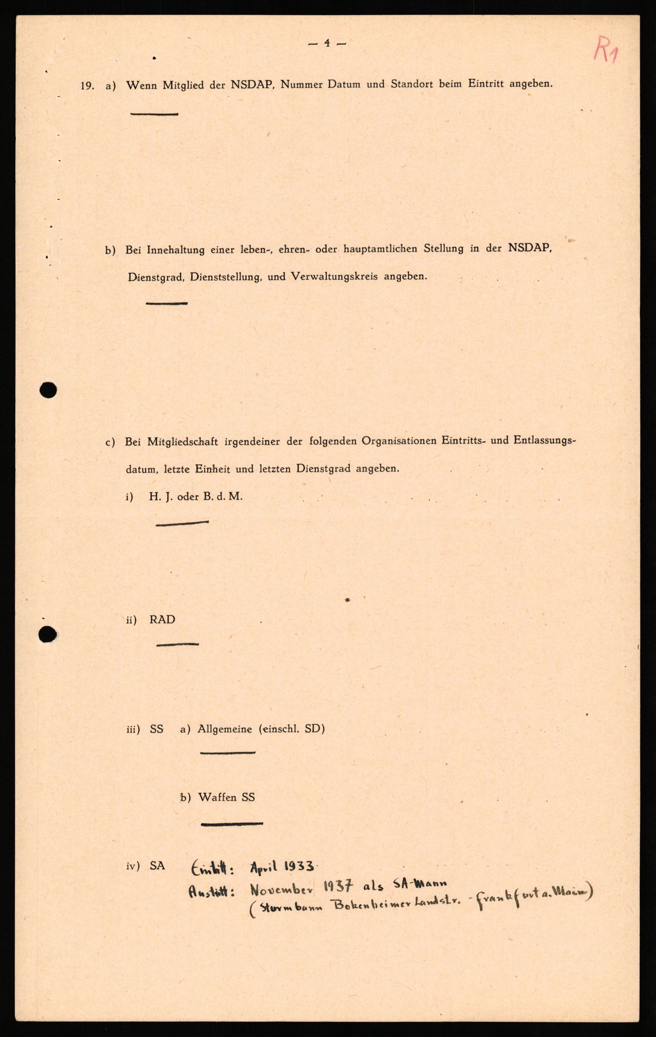 Forsvaret, Forsvarets overkommando II, AV/RA-RAFA-3915/D/Db/L0027: CI Questionaires. Tyske okkupasjonsstyrker i Norge. Tyskere., 1945-1946, s. 6