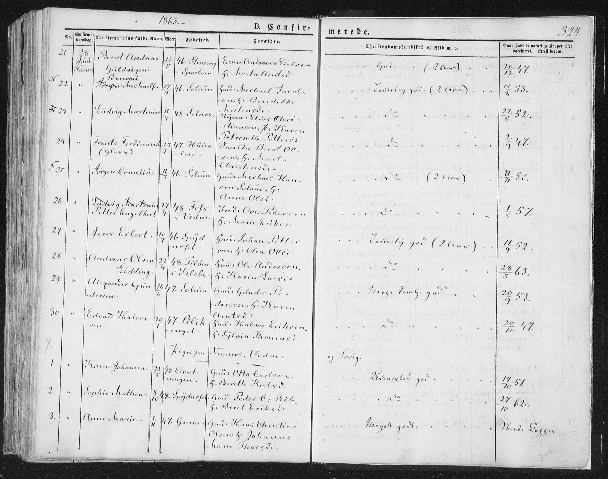 Ministerialprotokoller, klokkerbøker og fødselsregistre - Nord-Trøndelag, SAT/A-1458/764/L0551: Ministerialbok nr. 764A07a, 1824-1864, s. 324