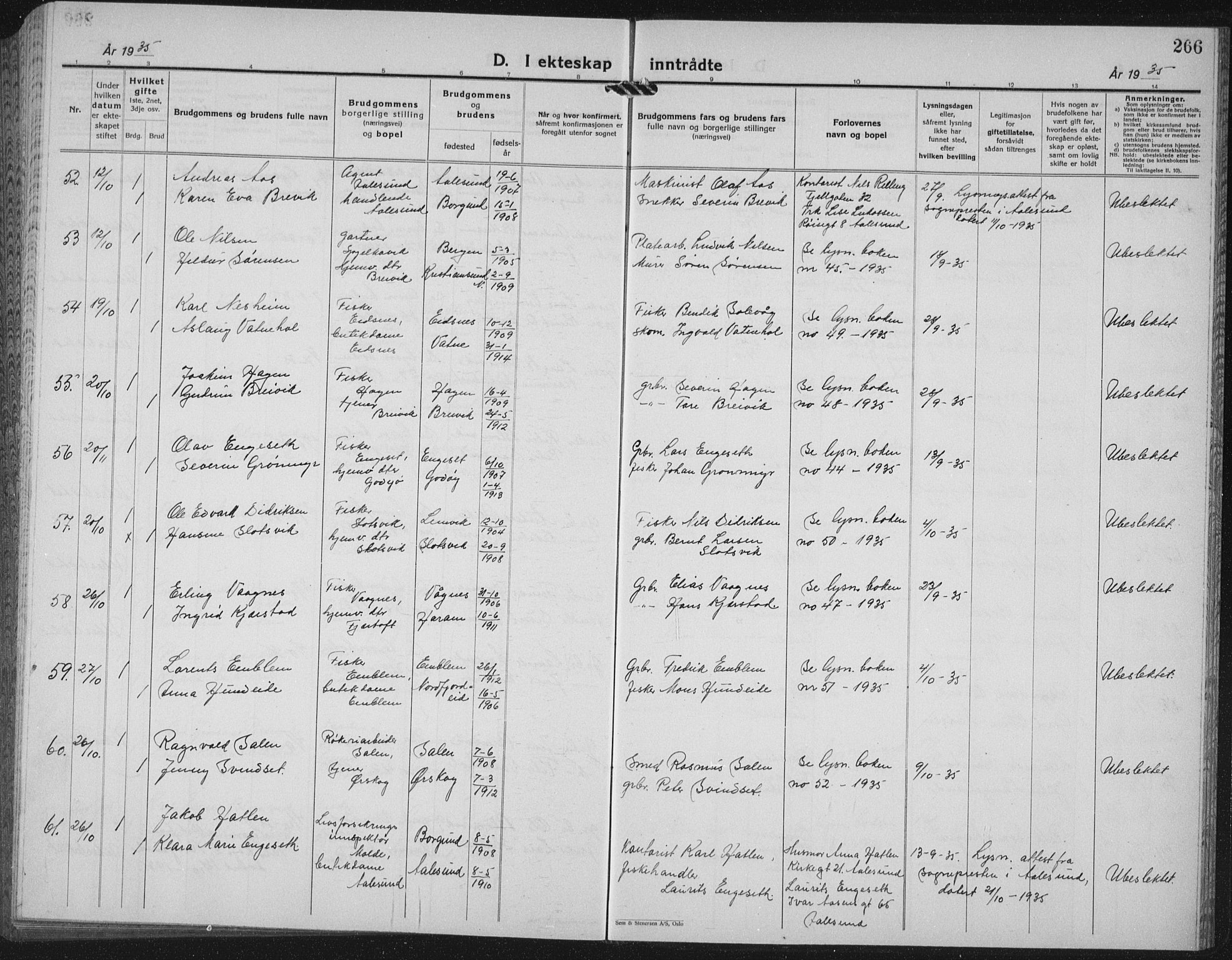 Ministerialprotokoller, klokkerbøker og fødselsregistre - Møre og Romsdal, AV/SAT-A-1454/528/L0436: Klokkerbok nr. 528C17, 1927-1939, s. 266