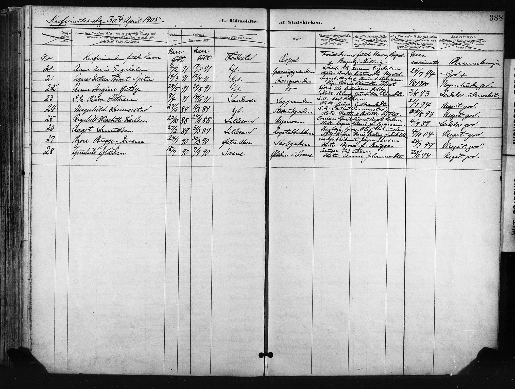 Kongsberg kirkebøker, AV/SAKO-A-22/F/Fb/L0003: Ministerialbok nr. II 3, 1896-1905, s. 388