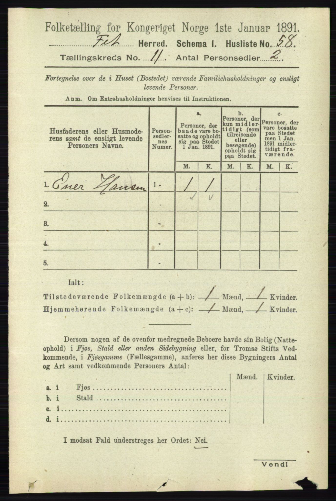 RA, Folketelling 1891 for 0227 Fet herred, 1891, s. 4252
