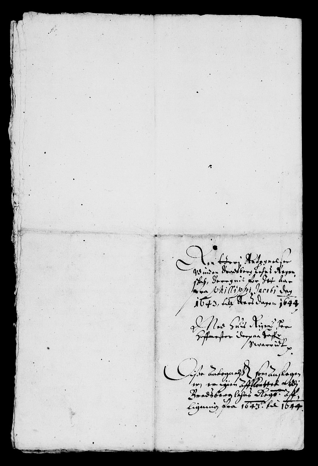 Rentekammeret inntil 1814, Reviderte regnskaper, Lensregnskaper, RA/EA-5023/R/Rb/Rbp/L0030: Bratsberg len, 1643-1645