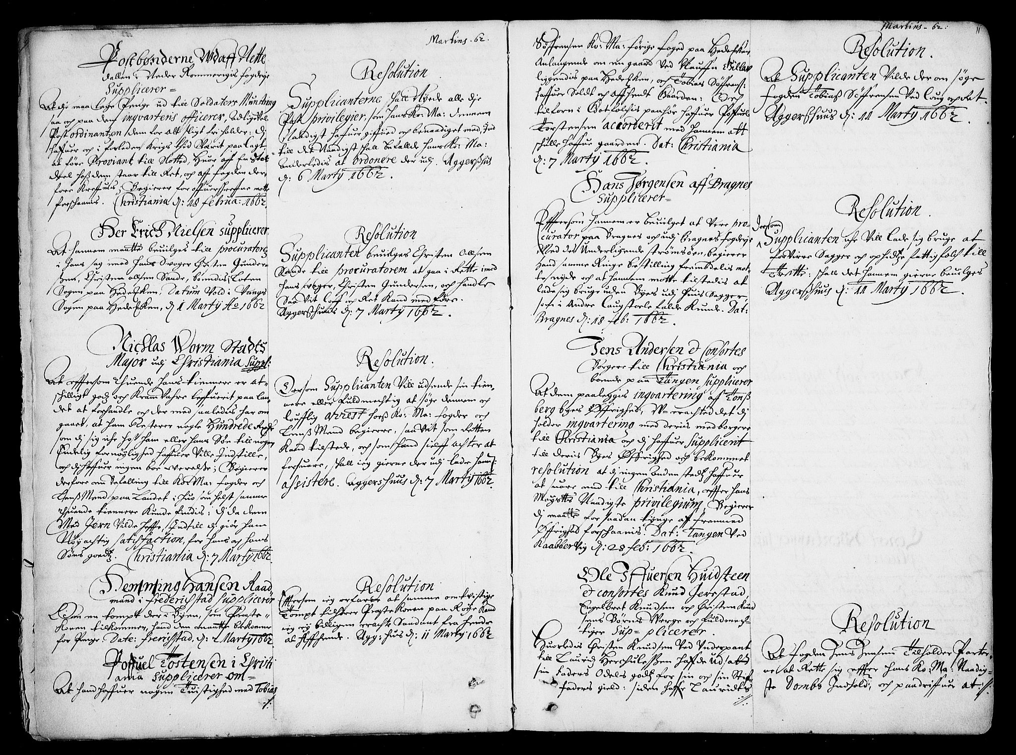 Stattholderembetet 1572-1771, AV/RA-EA-2870/Ad/L0001: Supplikasjons- og resolusjonsprotokoll, 1662-1669, s. 10b-11a