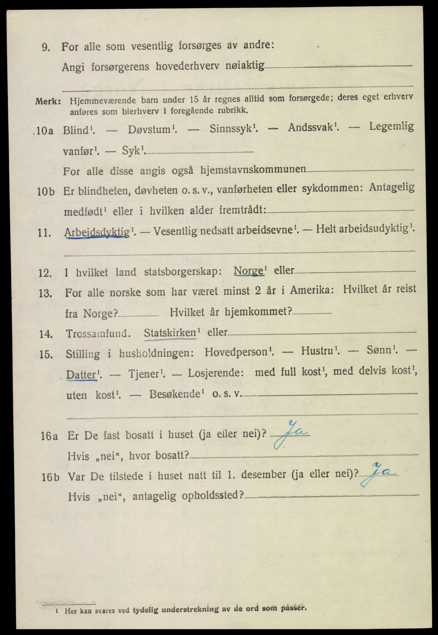 SAK, Folketelling 1920 for 0936 Hornnes herred, 1920, s. 2886