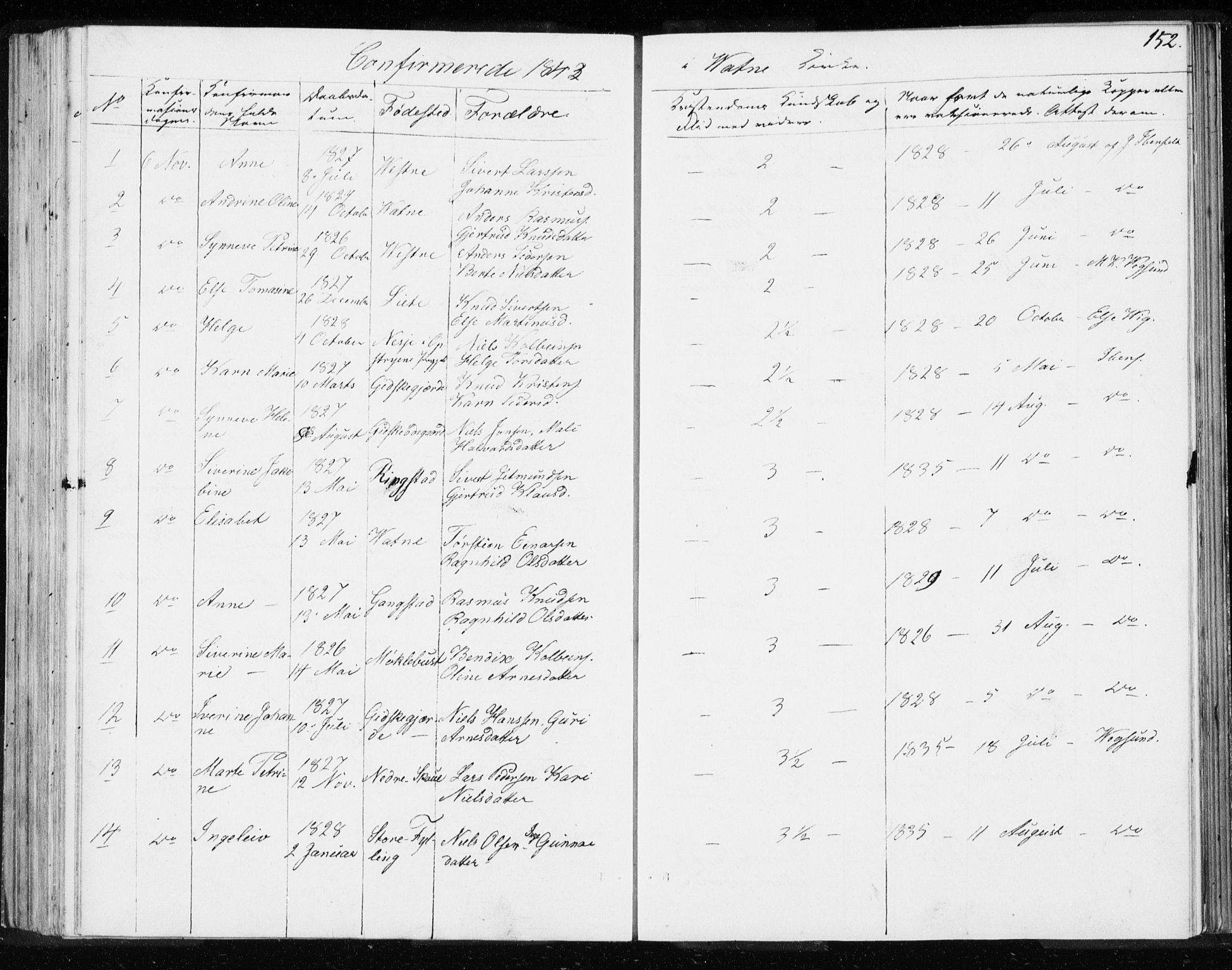 Ministerialprotokoller, klokkerbøker og fødselsregistre - Møre og Romsdal, AV/SAT-A-1454/528/L0414: Residerende kapellans bok nr. 528B02, 1833-1844, s. 152