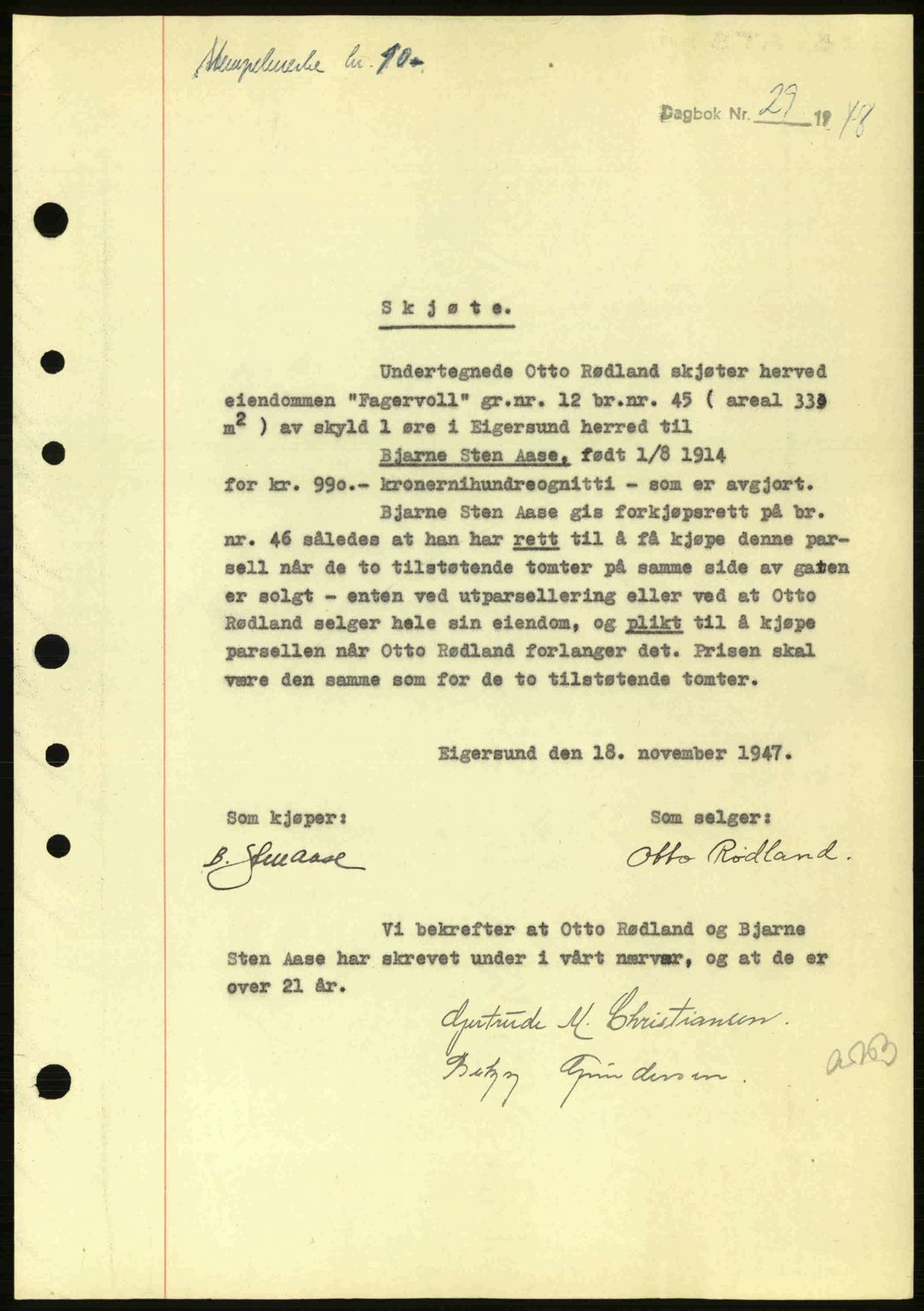 Dalane sorenskriveri, SAST/A-100309/02/G/Gb/L0051: Pantebok nr. A11, 1947-1948, Dagboknr: 29/1948