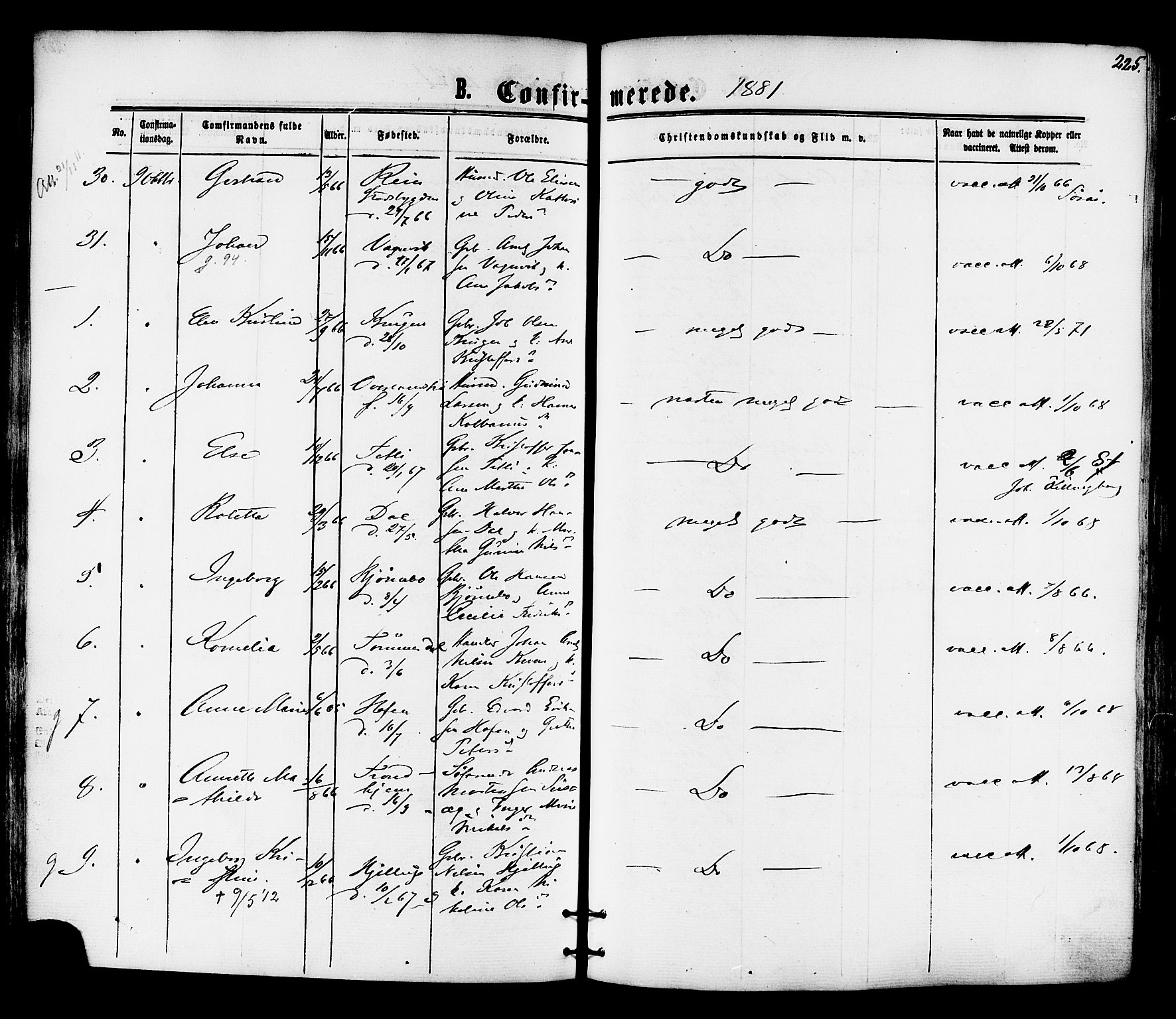 Ministerialprotokoller, klokkerbøker og fødselsregistre - Nord-Trøndelag, AV/SAT-A-1458/701/L0009: Ministerialbok nr. 701A09 /1, 1864-1882, s. 225