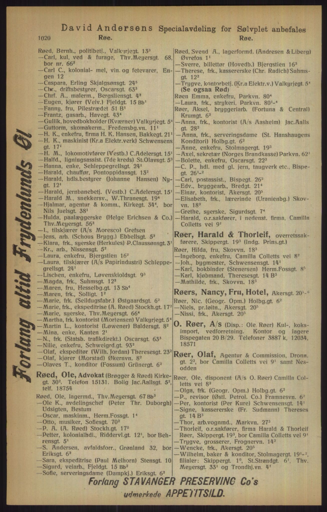 Kristiania/Oslo adressebok, PUBL/-, 1915, s. 1020