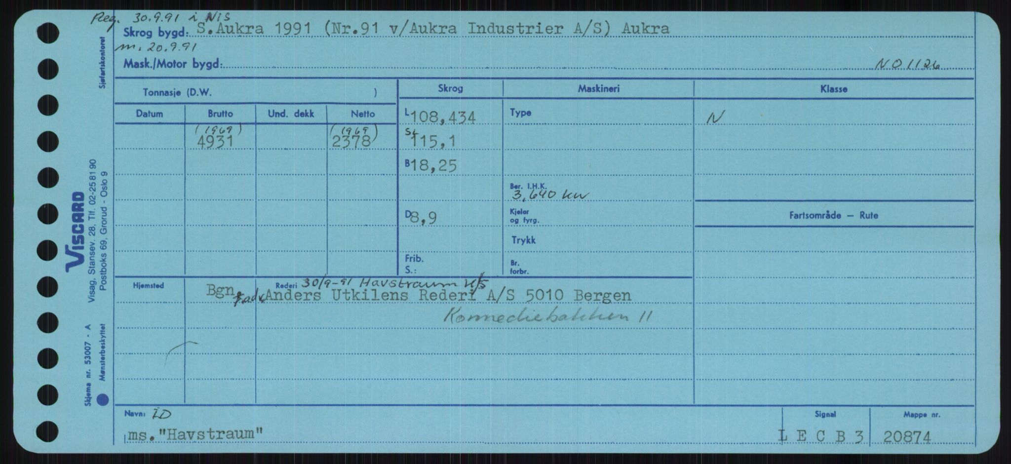 Sjøfartsdirektoratet med forløpere, Skipsmålingen, RA/S-1627/H/Ha/L0002/0002: Fartøy, Eik-Hill / Fartøy, G-Hill, s. 705