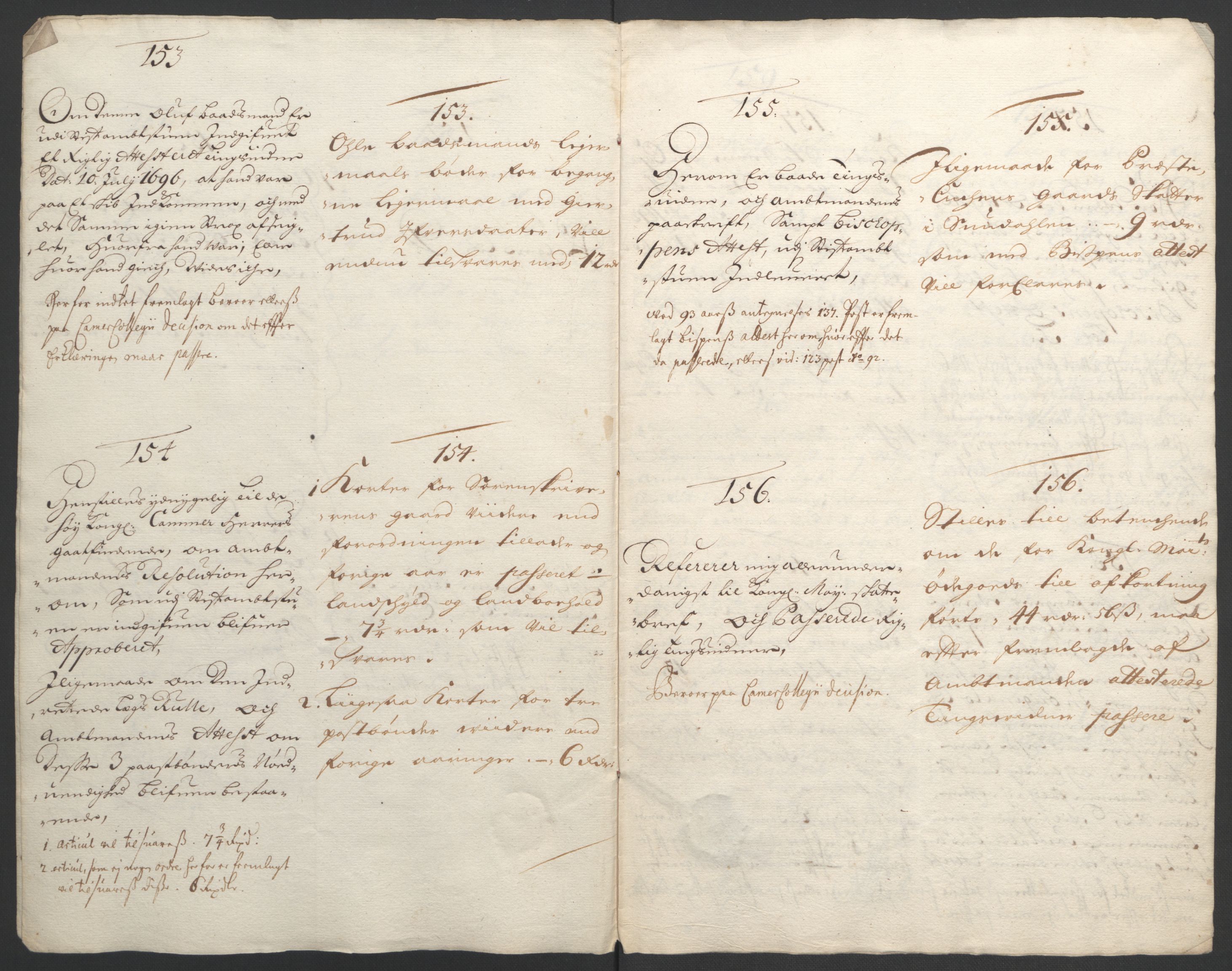 Rentekammeret inntil 1814, Reviderte regnskaper, Fogderegnskap, RA/EA-4092/R56/L3736: Fogderegnskap Nordmøre, 1694-1696, s. 135