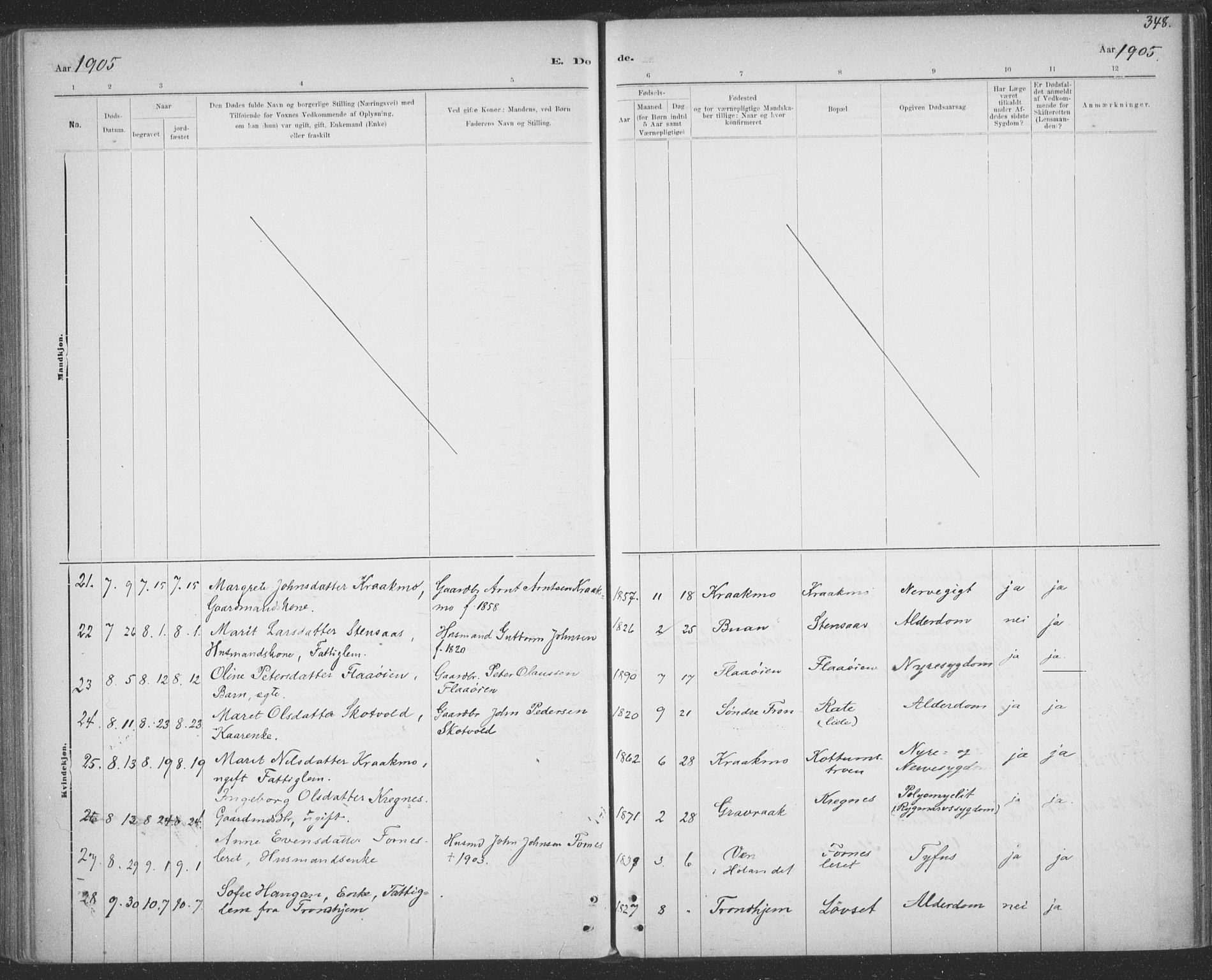 Ministerialprotokoller, klokkerbøker og fødselsregistre - Sør-Trøndelag, SAT/A-1456/691/L1085: Ministerialbok nr. 691A17, 1887-1908, s. 348
