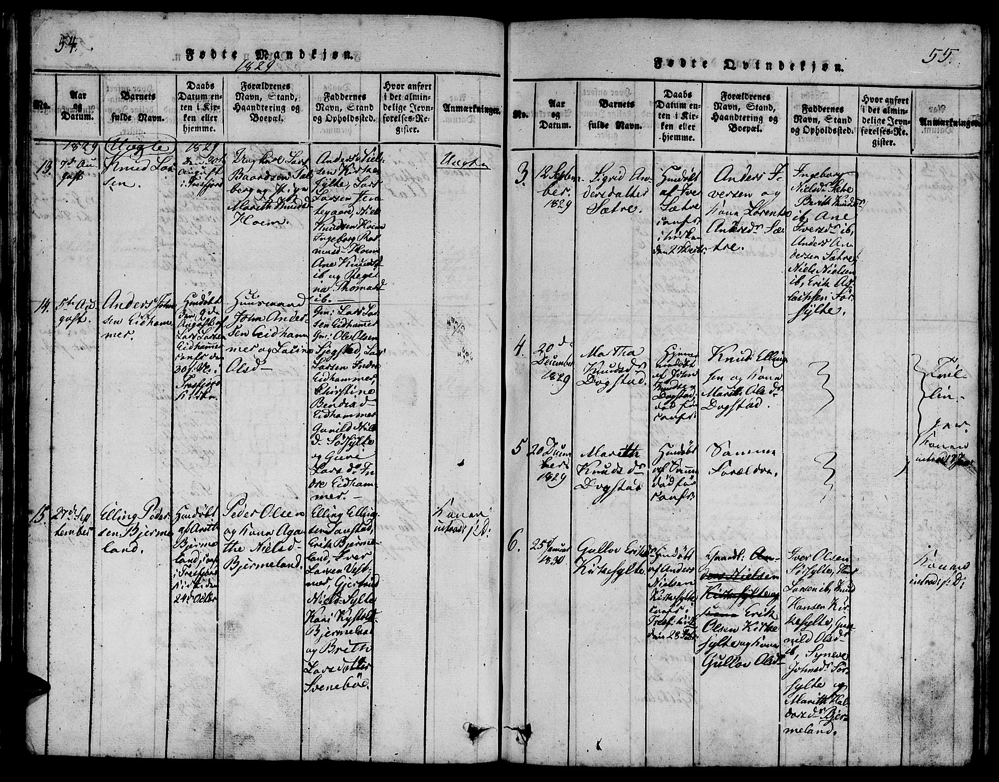 Ministerialprotokoller, klokkerbøker og fødselsregistre - Møre og Romsdal, AV/SAT-A-1454/541/L0544: Ministerialbok nr. 541A01, 1818-1847, s. 54-55