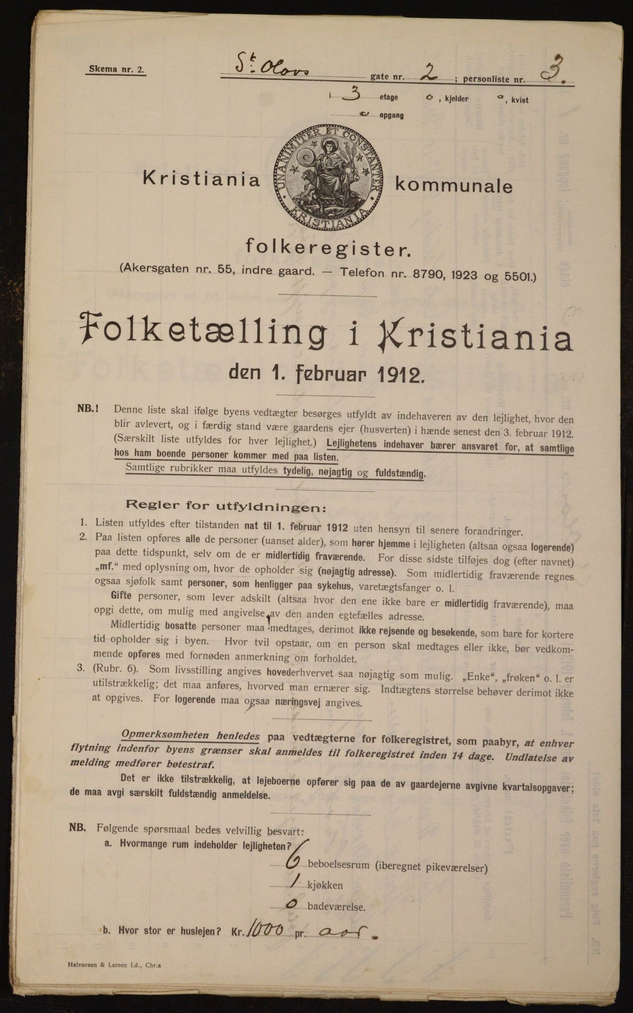 OBA, Kommunal folketelling 1.2.1912 for Kristiania, 1912, s. 88205