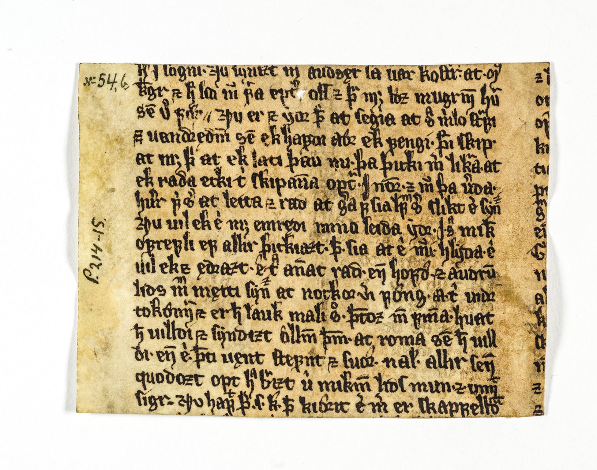 Riksarkivets diplomsamling, AV/RA-EA-5965/F26/L0005: Norrøne membranfragmenter bestand 51-66, 1100-1536, s. 45